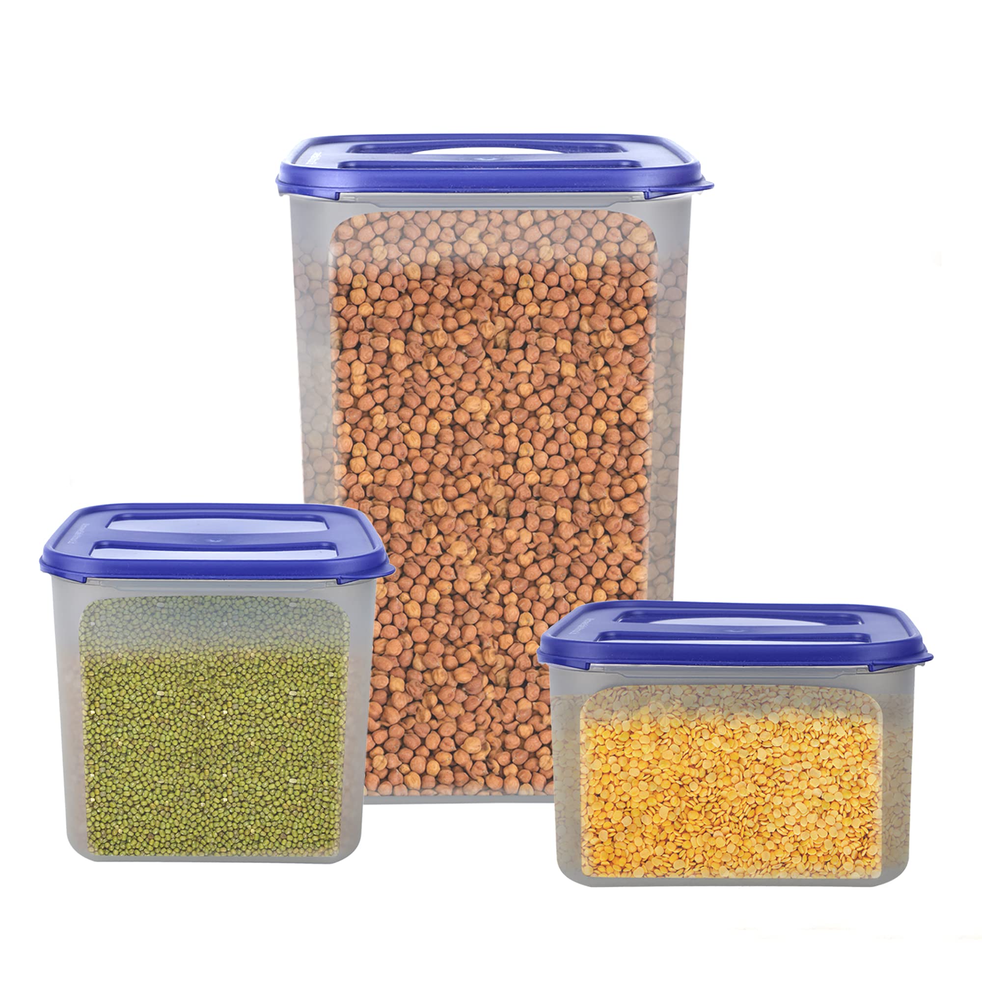 Cutting Edge 2X Series Airtight Modular Container, Set Of 3 (Dark Blue)