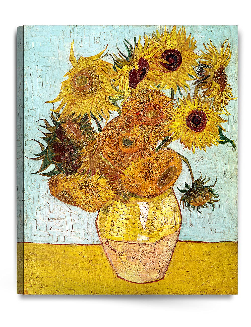 DECORARTS - Twelve Sunflowers, Vincent Van Gogh Art Reproduction. Giclee Canvas Prints Wall Art for Home Decor 30x24 x1.5