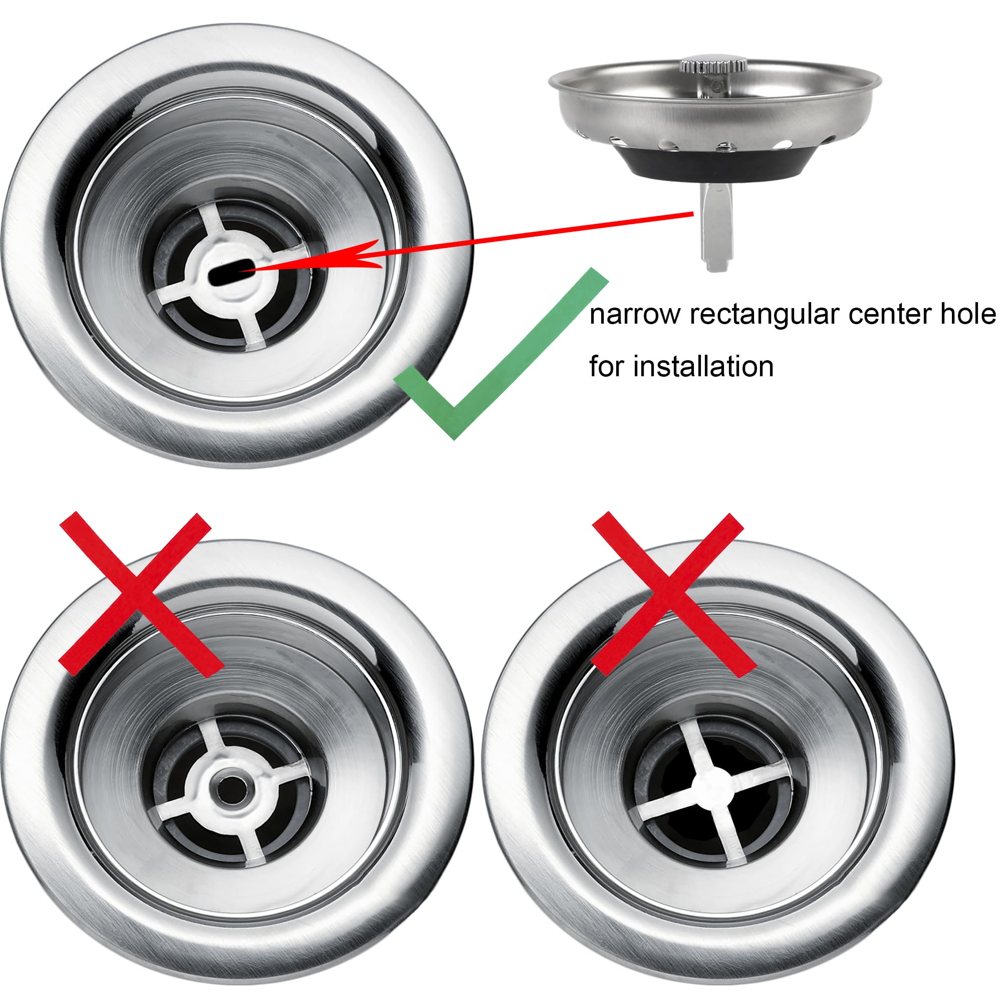 FURNIFE 2 Pcs Sink Drain Strainer Sink Stopper Combo Basket Replacement for Kitchen 3-1/2 inch Drain  Sink Drain Strainer Kitchen Sink Stopper Kitchen Sink Strainer