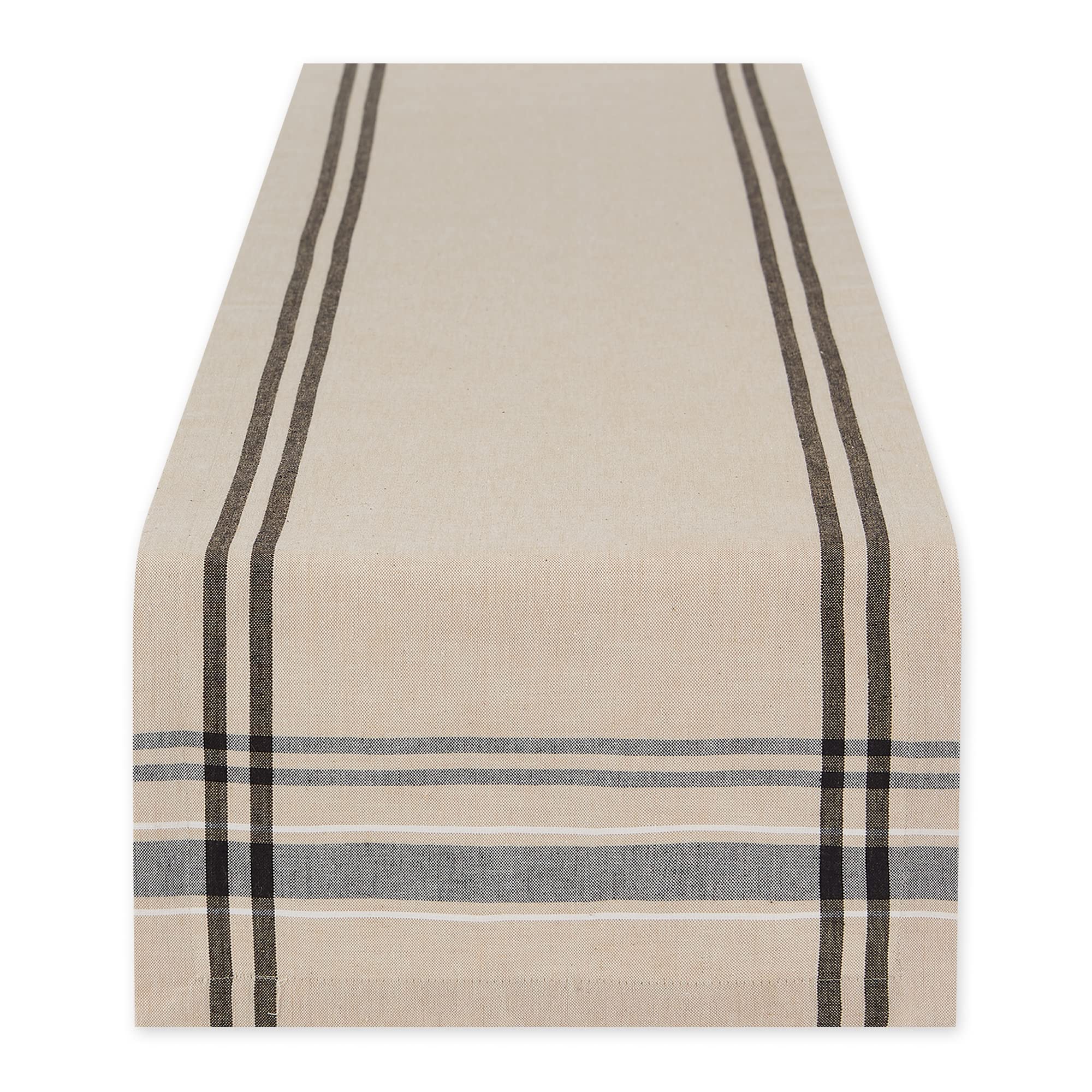 DII Black French Stripe Table Runner