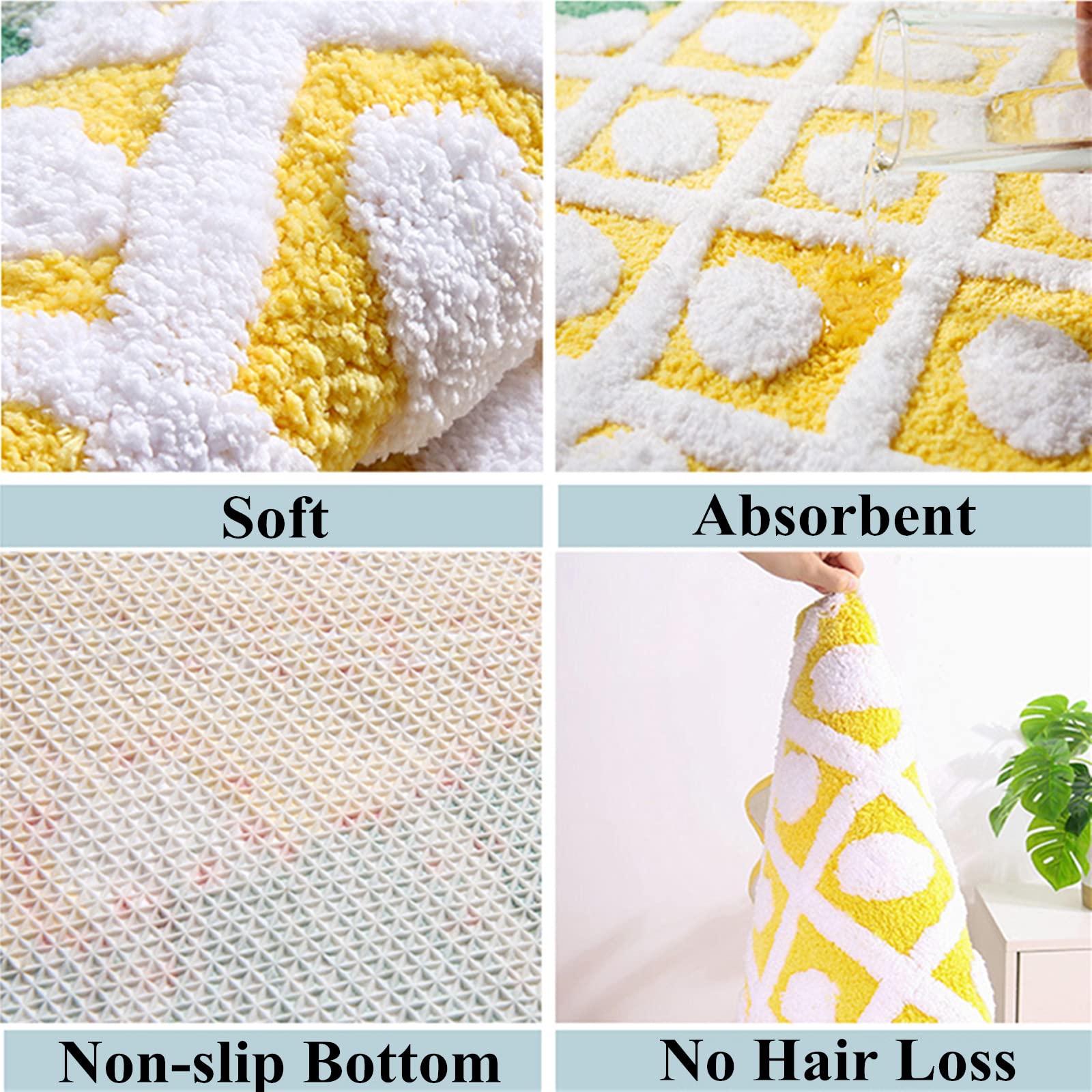 Ukeler Bath Rug For Kids Non Slip Absorbent Bathroom Rugs Decorative Kitchen Mat Cartoon Pineapple Area Rugs For Kids Playroom N