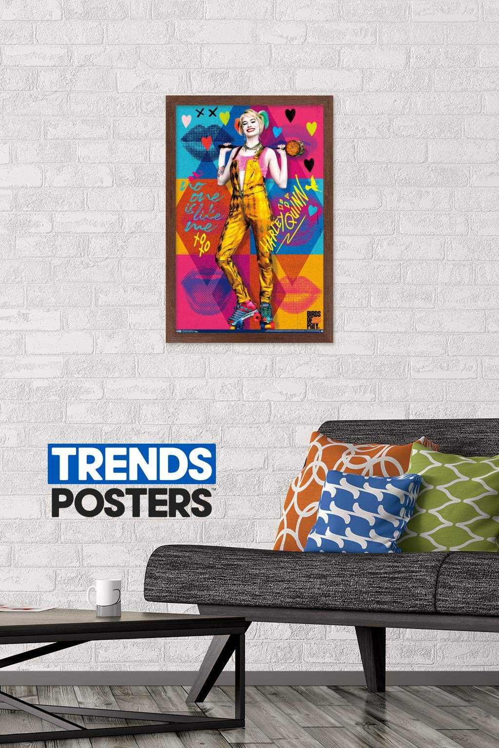 Trends International Dc Comics Movie - Birds Of Prey - Harley Quinn - Hammer Wall Poster, 14.725'' X 22.375'', Mahogany Framed V