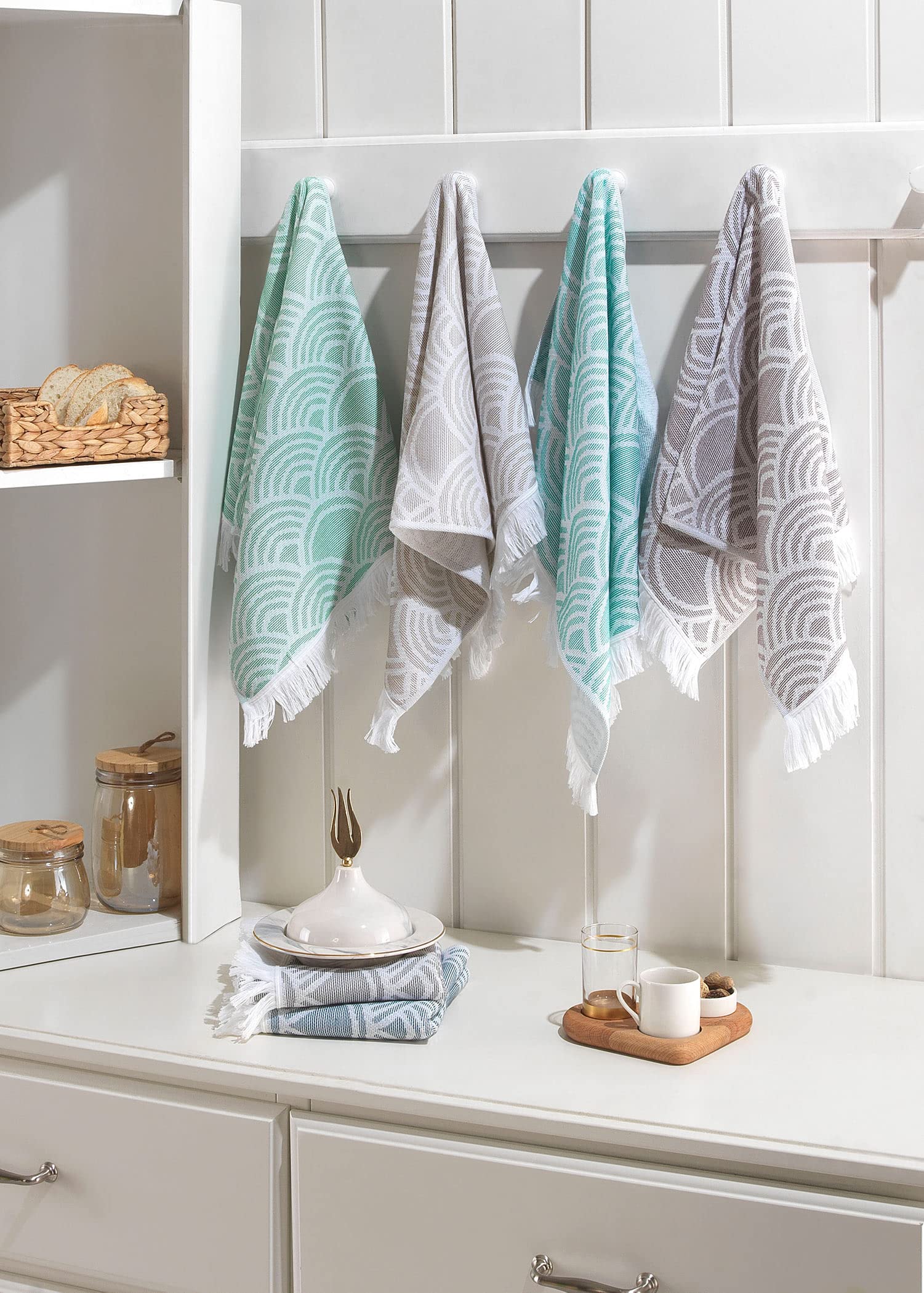 Sea Me At Home Hand Towels For Bathroom, Cotton Kitchen Hand Towels, 100% Cotton Turkish Hand Towel Set Of 2, Decorative Towel S