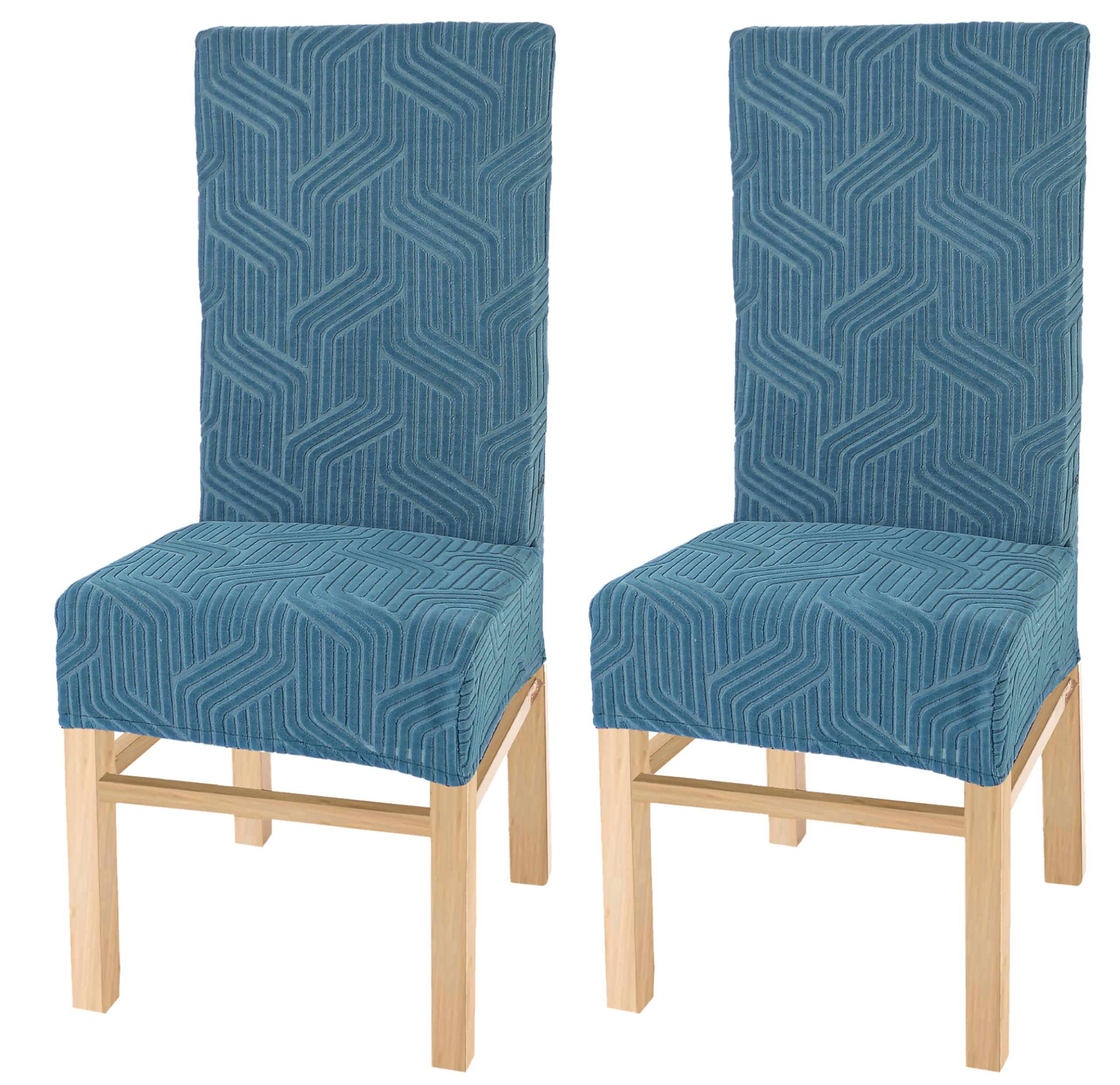 Yellow Weaves Elastic Stretchable Dining Chair Covers, Removable Washable Elastic Self Jacquard Dining Chair Covers (Set Of 2, T