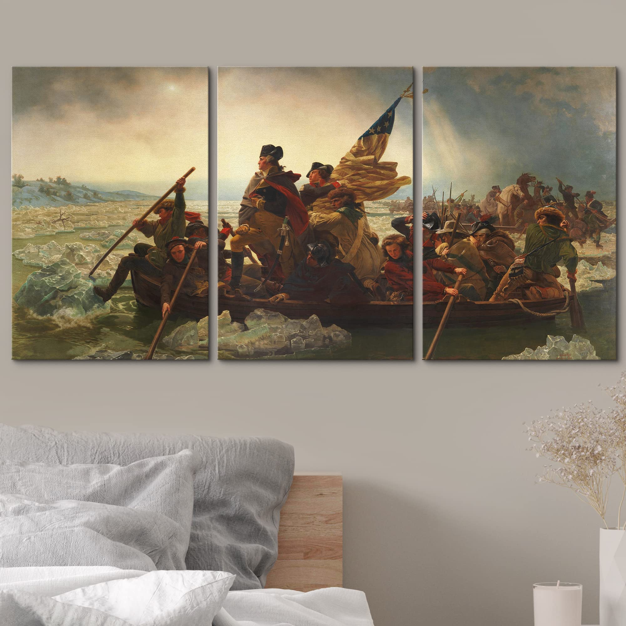 Wall26 Canvas Print Wall Art Set Washington Crossing The Delaware By Emanuel Leutze Cultural Historic Oil Painting Fine Art Repr