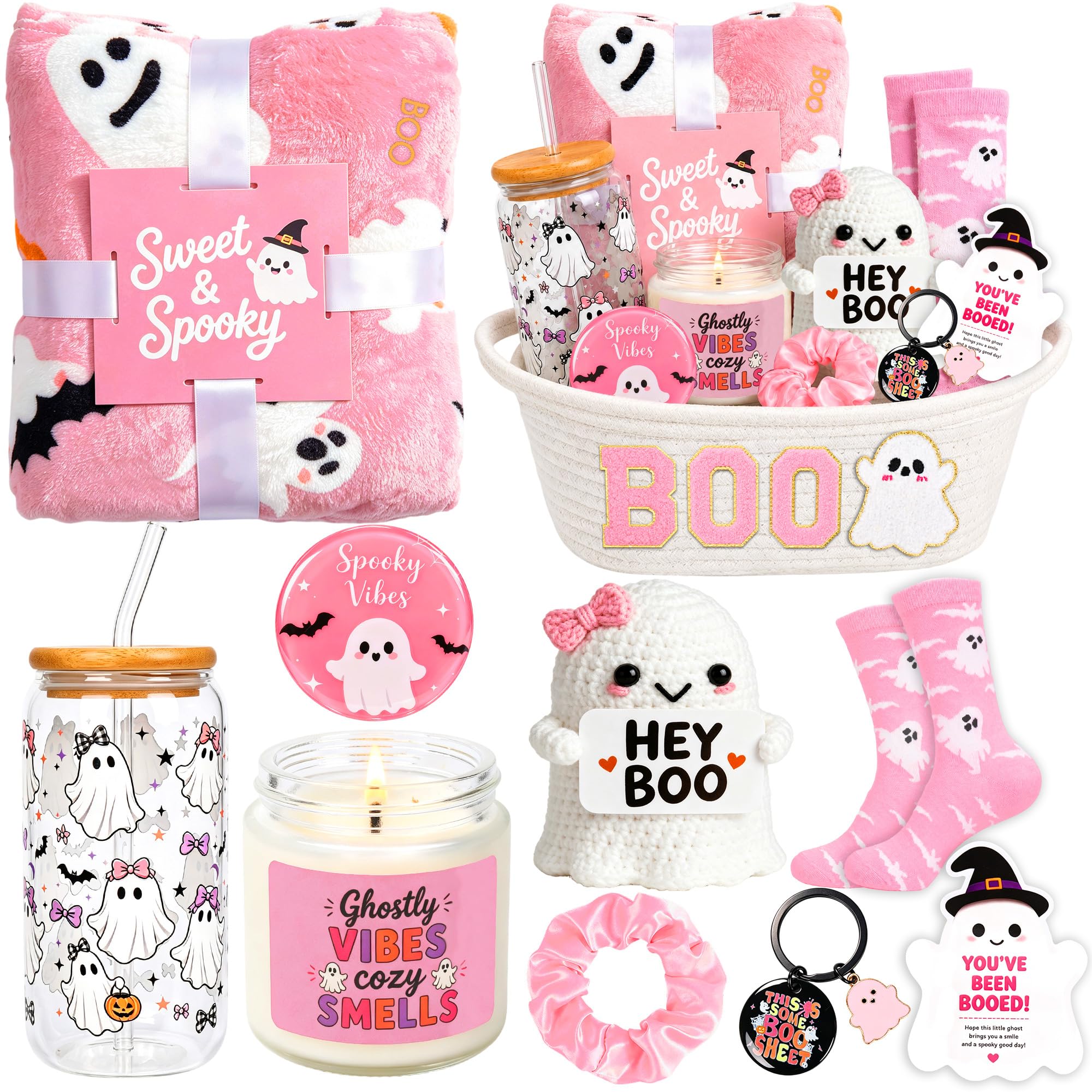 Zenoble 10 Pcs Boo Basket Stuffers for Women Halloween Gifts Basket Set