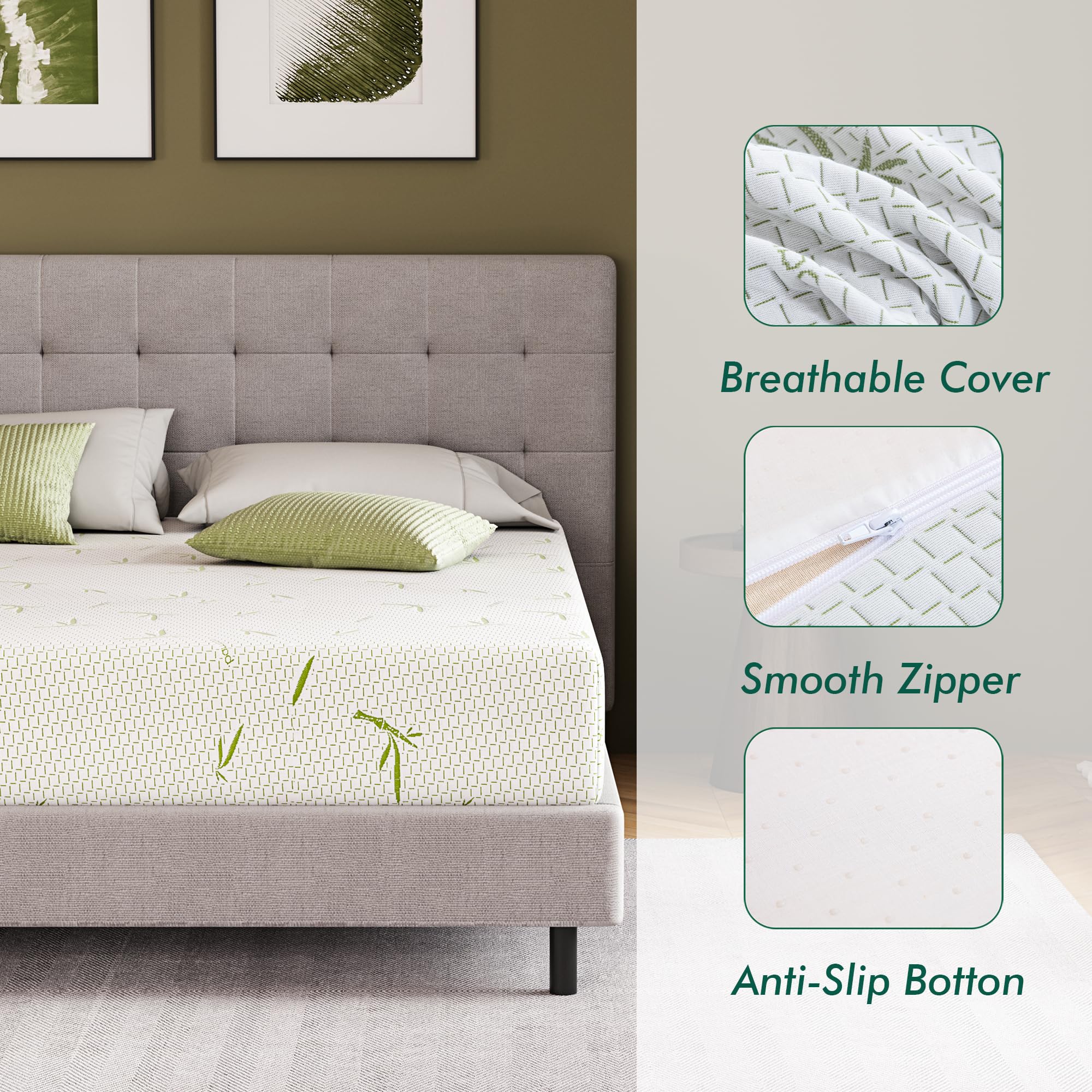 Emerspring 8 Inch Full Gel Memory Foam Mattress Medium-Firm Mattress, Premium Pressure, Mattress In A Box, Certipur-Us Certified