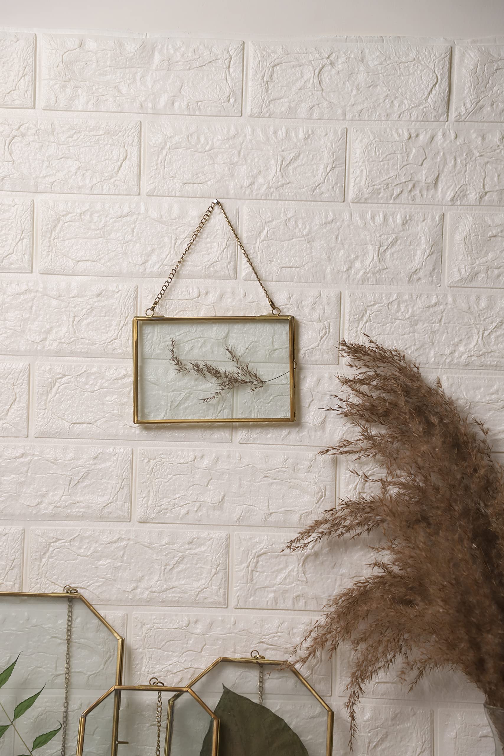 Spaziomaker Collections Glass Frame For Wall Decor, Double Glass Photo Frame, Glass Frames For Pressed Flower, Frames In Landsca