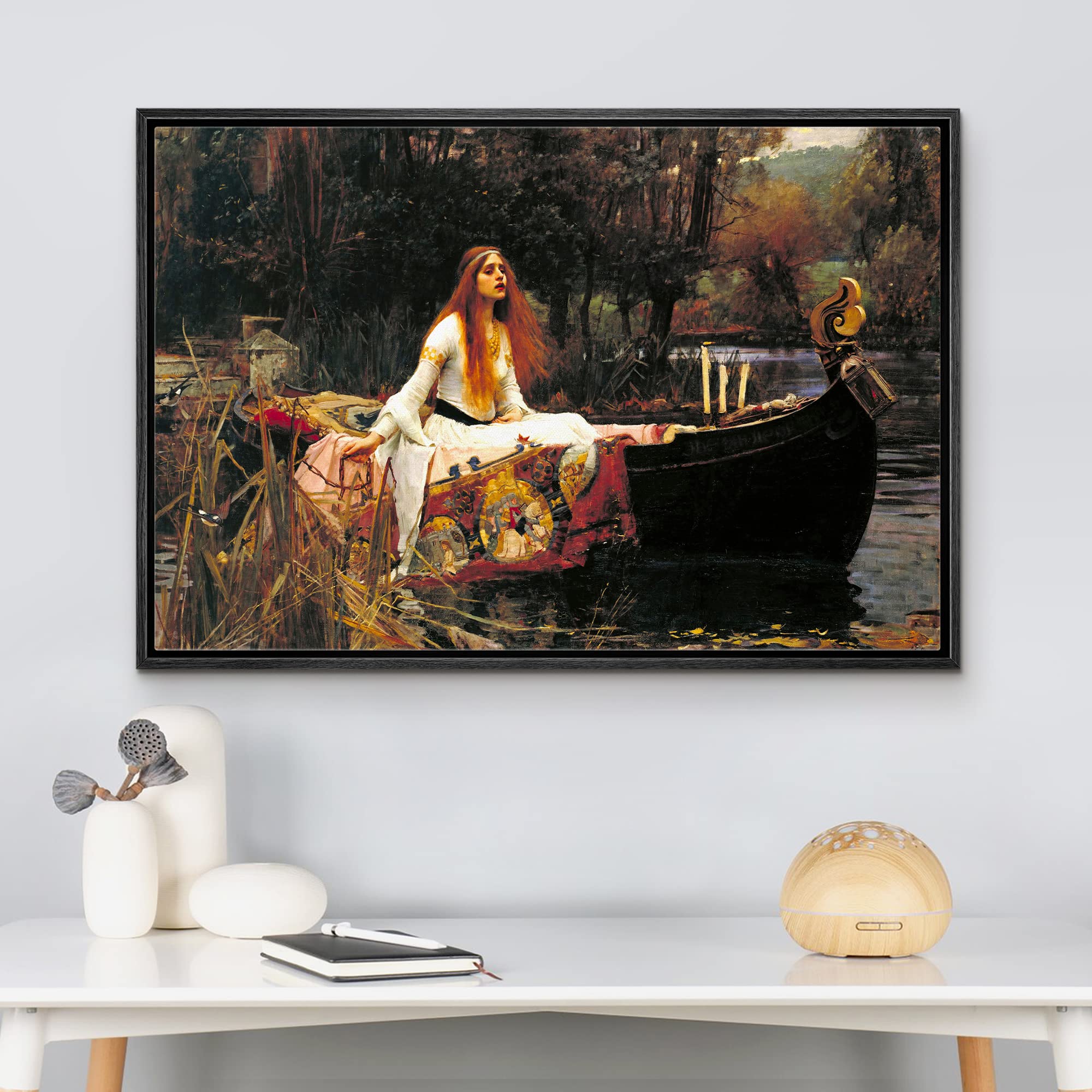 Wall26 Framed Canvas Print Wall Art The Lady Of Shalott By John William Waterhouse People Illustrations Fine Art Traditional Col