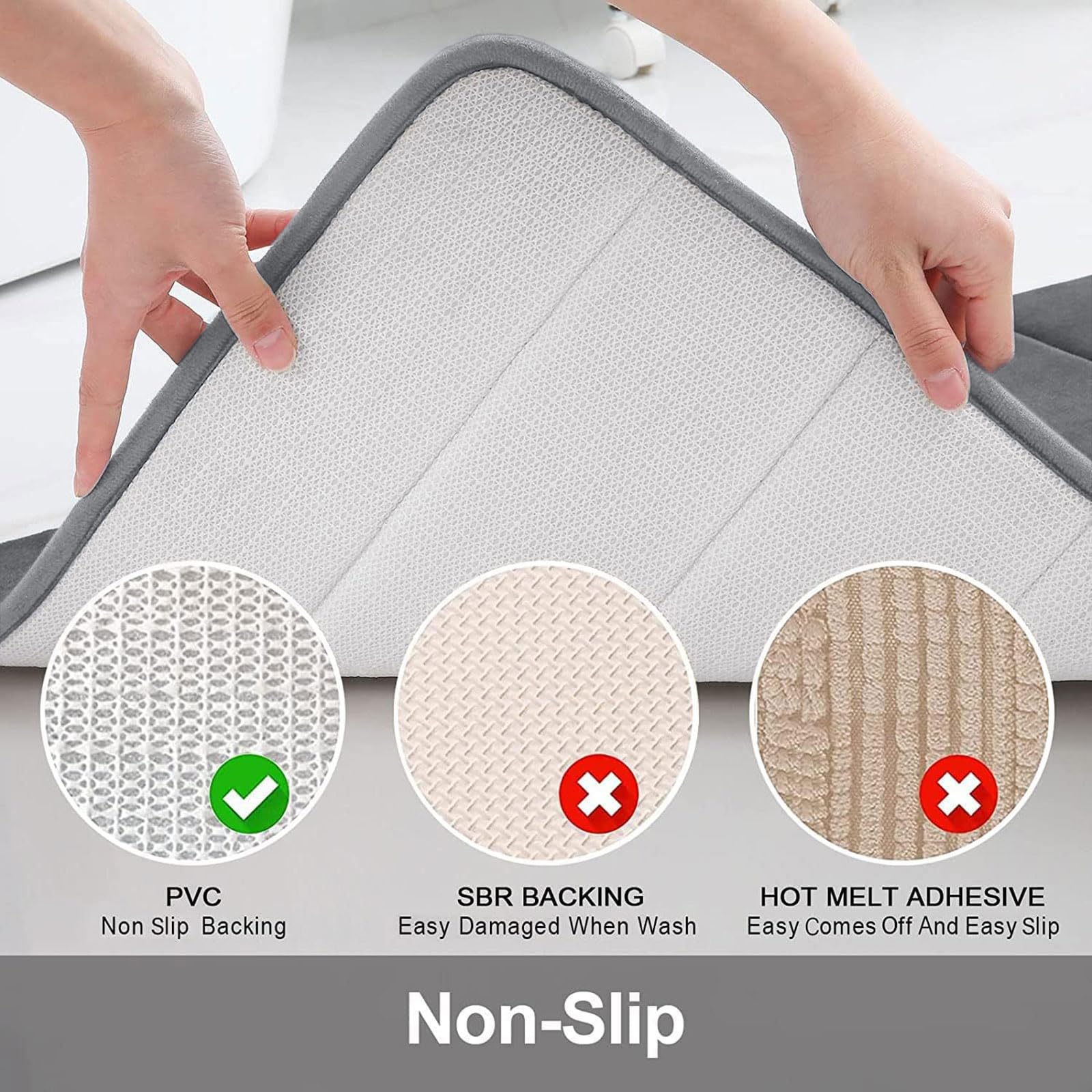 Buganda Memory Foam Bath Mat, 47'' X 17'', Ultra Soft And Non-Slip Bathroom Rugs, Water Absorbent And Machine Washable Bath Rug