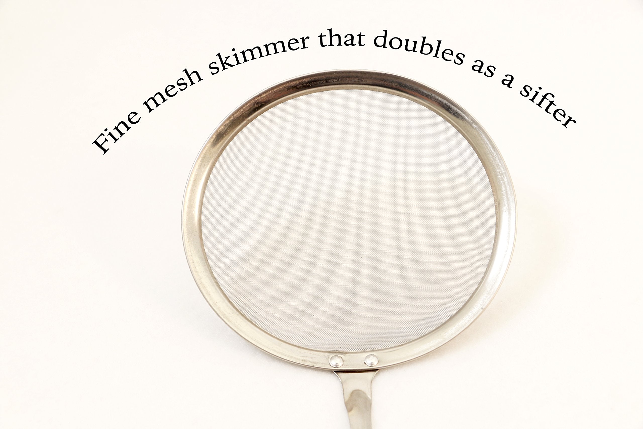 Cook Pro Stainless Steel Mesh Skimmers With Fine Mesh Scoop, Set Of 3