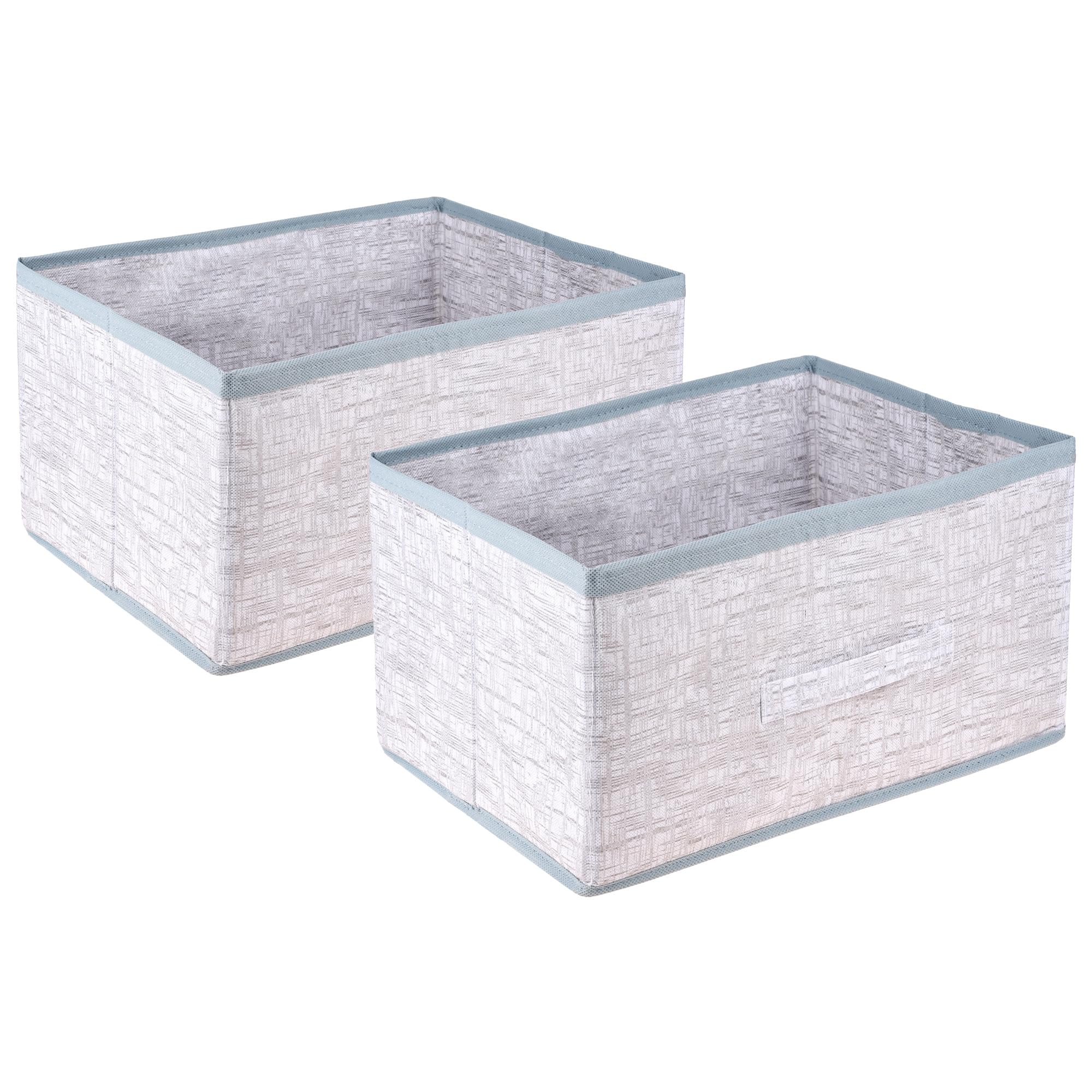 Amazon Brand  Solimo Drawer Storage Box| Wardrobe Organizer For Books| Closet Box With Handle |NonWoven Storage Box| JutePrin