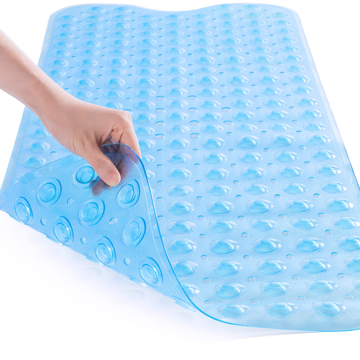 Rosmarus Shower Mat Extra Long 16    X 39    Non-Slip Bath Mat For Tub With Suction Cups And Drain Holes Bathtub Mats For Kids,
