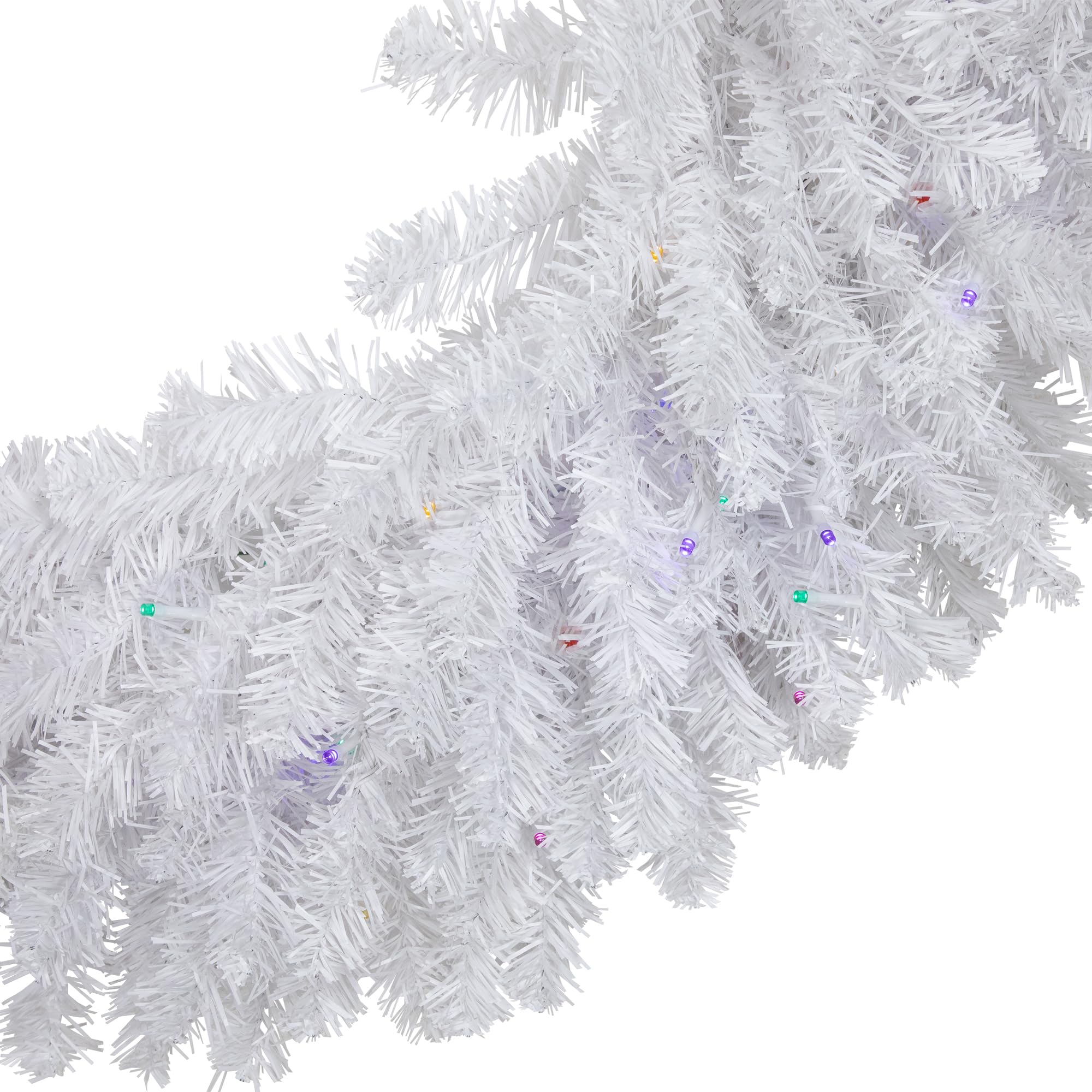 Pre-Lit White Pine Battery Operated Christmas Wreath - 36 - Multicolor LED Lights
