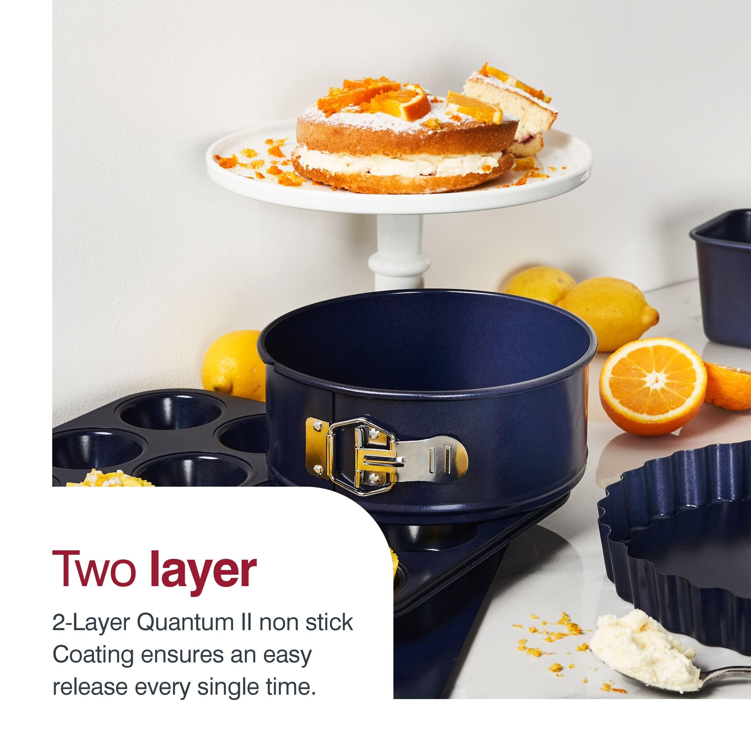 Zyliss E980194 Non-Stick Springform Cake Tin | 23Cm/9In | Carbon Steel | Dark Blue | Baking Tin/Bakeware/Cake Mould | Dishwasher