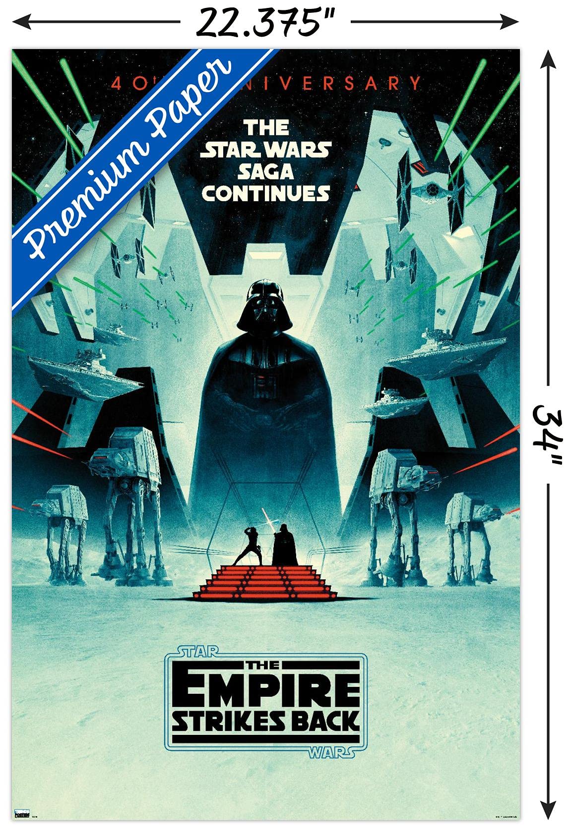 Trends International Star Wars: The Empire Strikes Back - 40Th Anniversary Wall Poster, 22.375'' X 34'', Premium Unframed Versio
