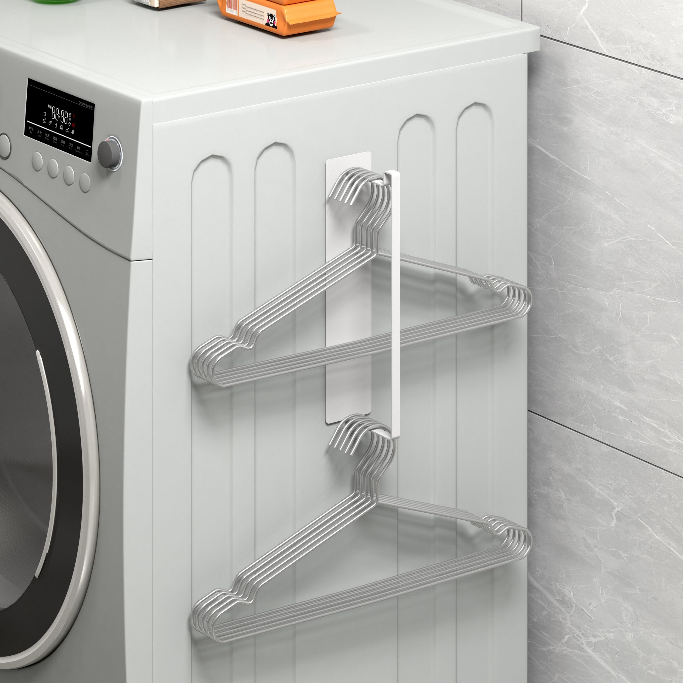 Thipoten Magnetic Hanger Organizer, 2Pack Hangers Holder For Dryer/Washing Machine, Holding Up To 30 Velvet/Wire/Plastic Hangers