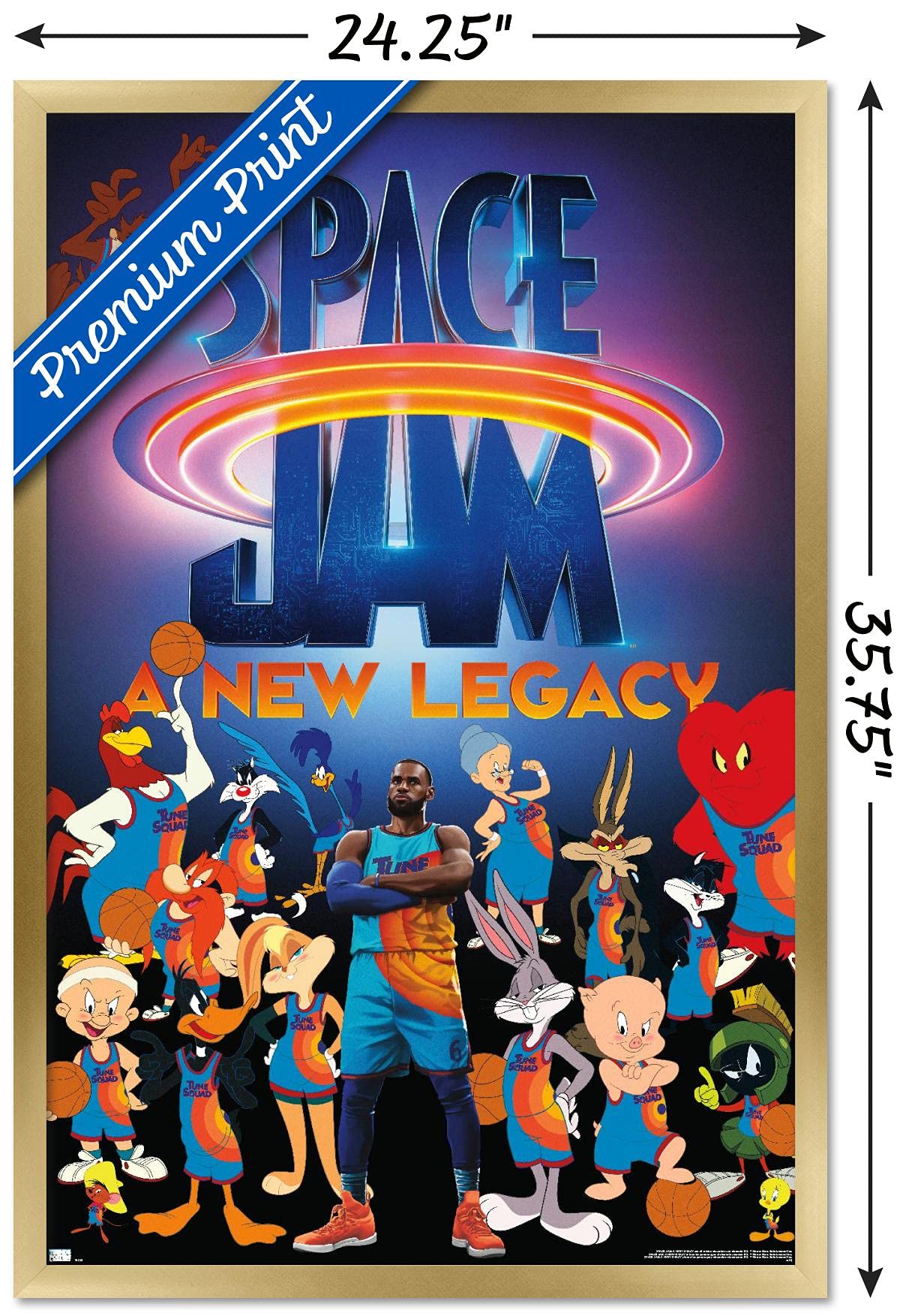 Trends International Space Jam: A New Legacy - Team Wall Poster, 22.375'' X 34'', Gold Framed Version