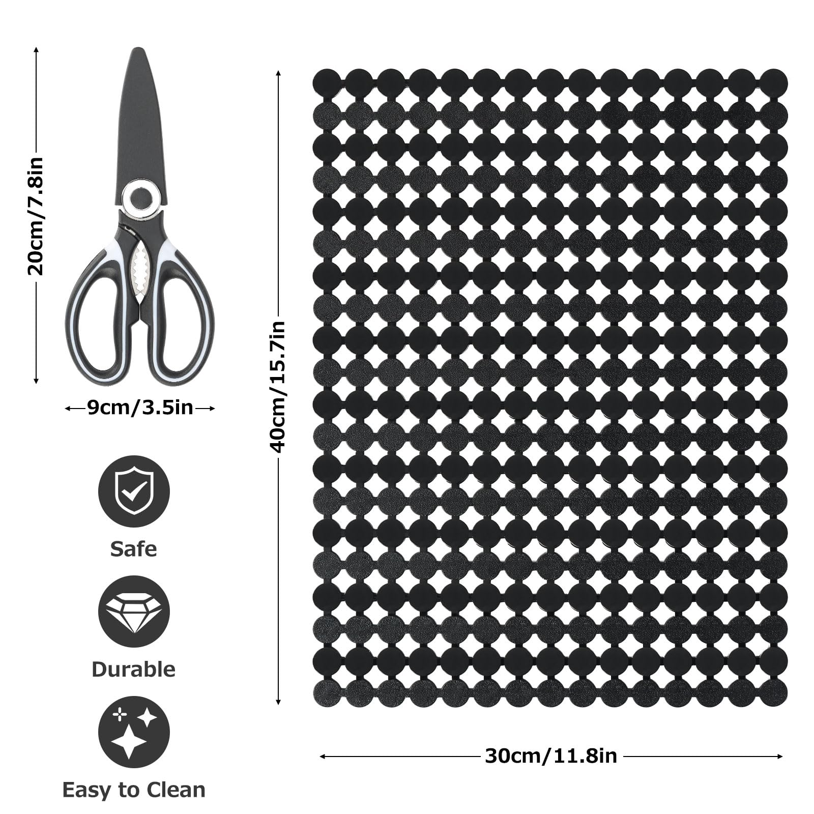 Ytcykj Kitchen Sink Mat For Stainless Steel/Ceramic Sinks,2 Pack Dish Sink Mats For Kitchen Sink With Scissors, Fast Draining,Ea