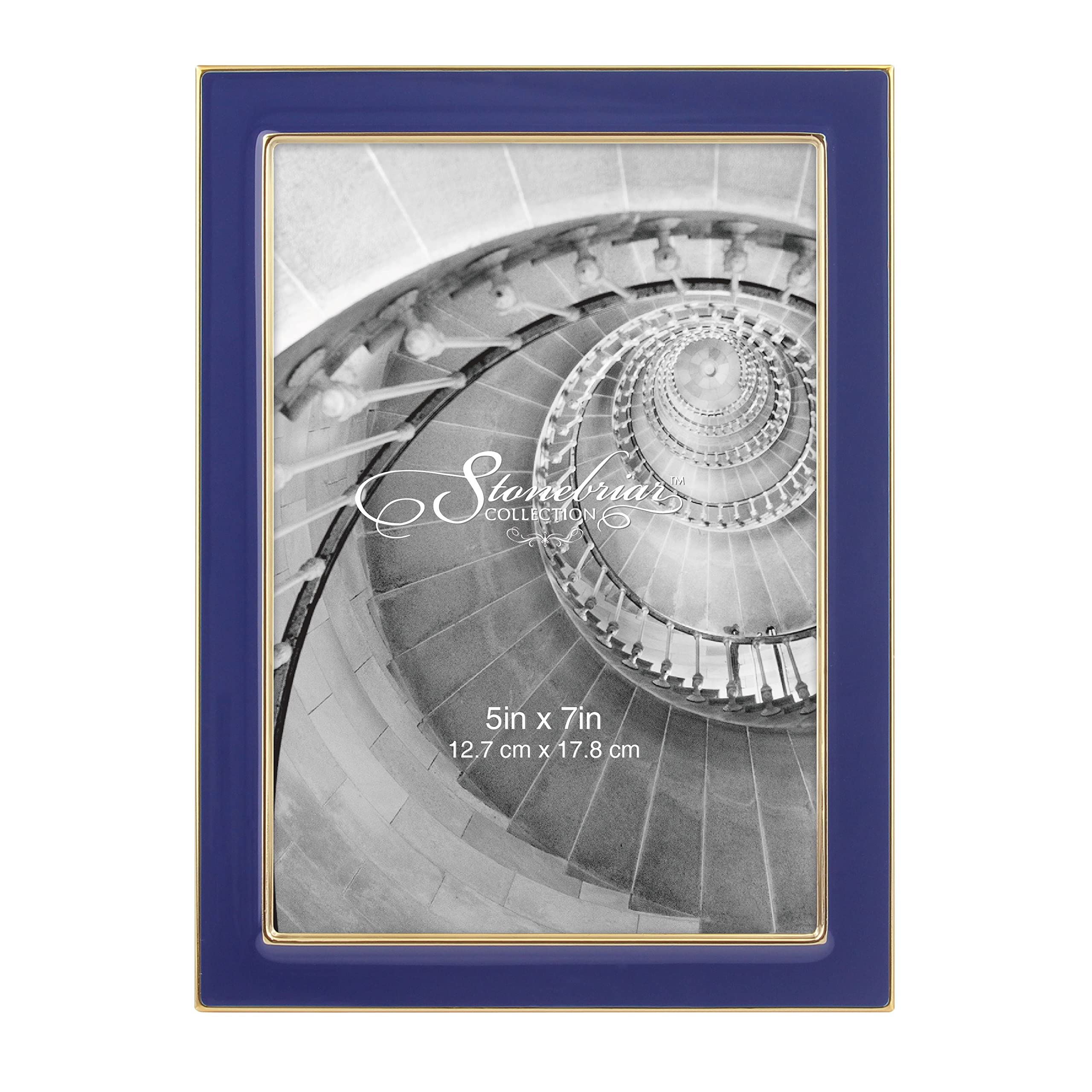 Stonebriar Decorative Epoxy Photo Frame for Table Top or Wall Hanging Display, Navy, 5x7