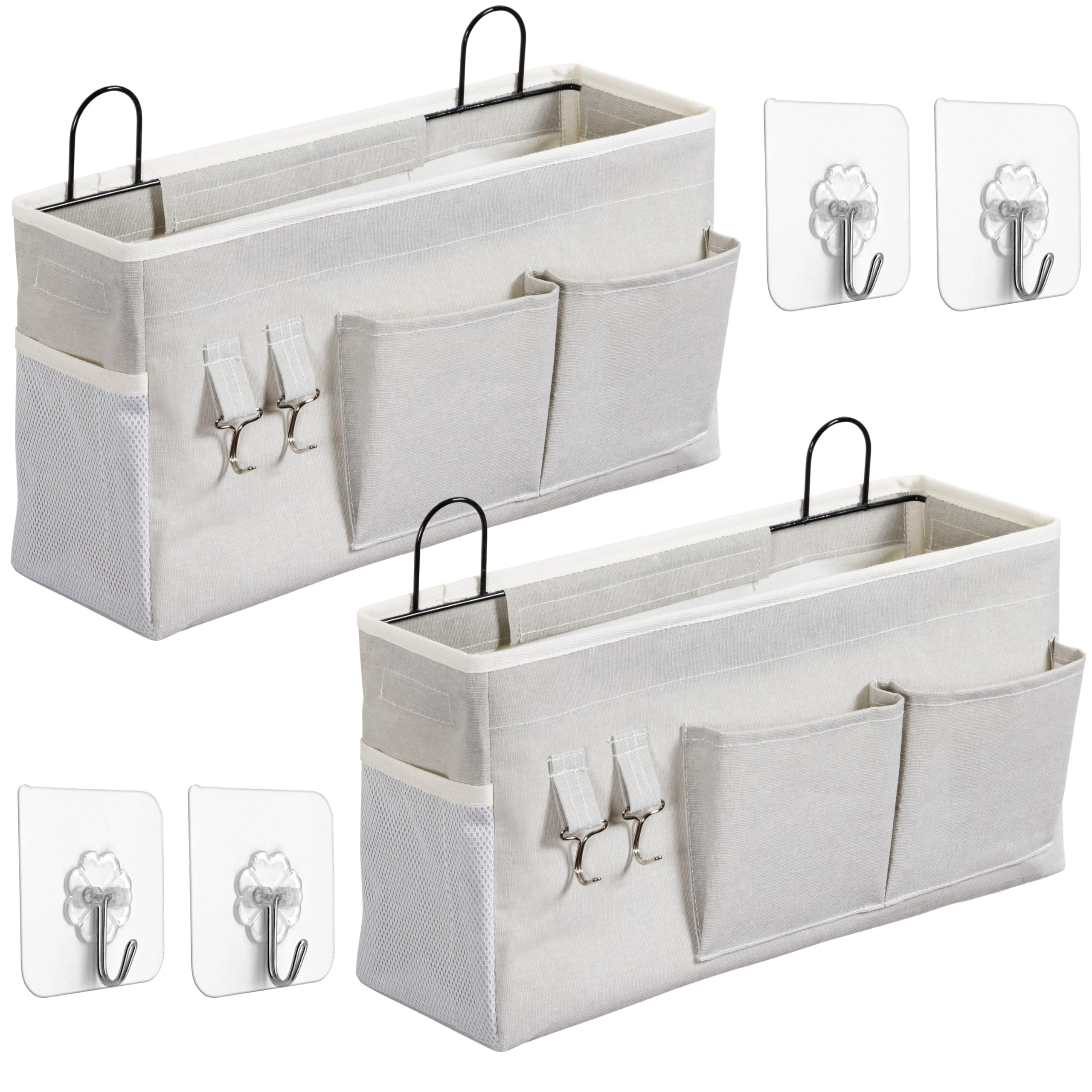 Hzzty Brny 2Pcs Large Wall Hanging Storage Bag, Door Closet Linen Fabric Pockets Organizer, Waterproof Multi Functional For Livi