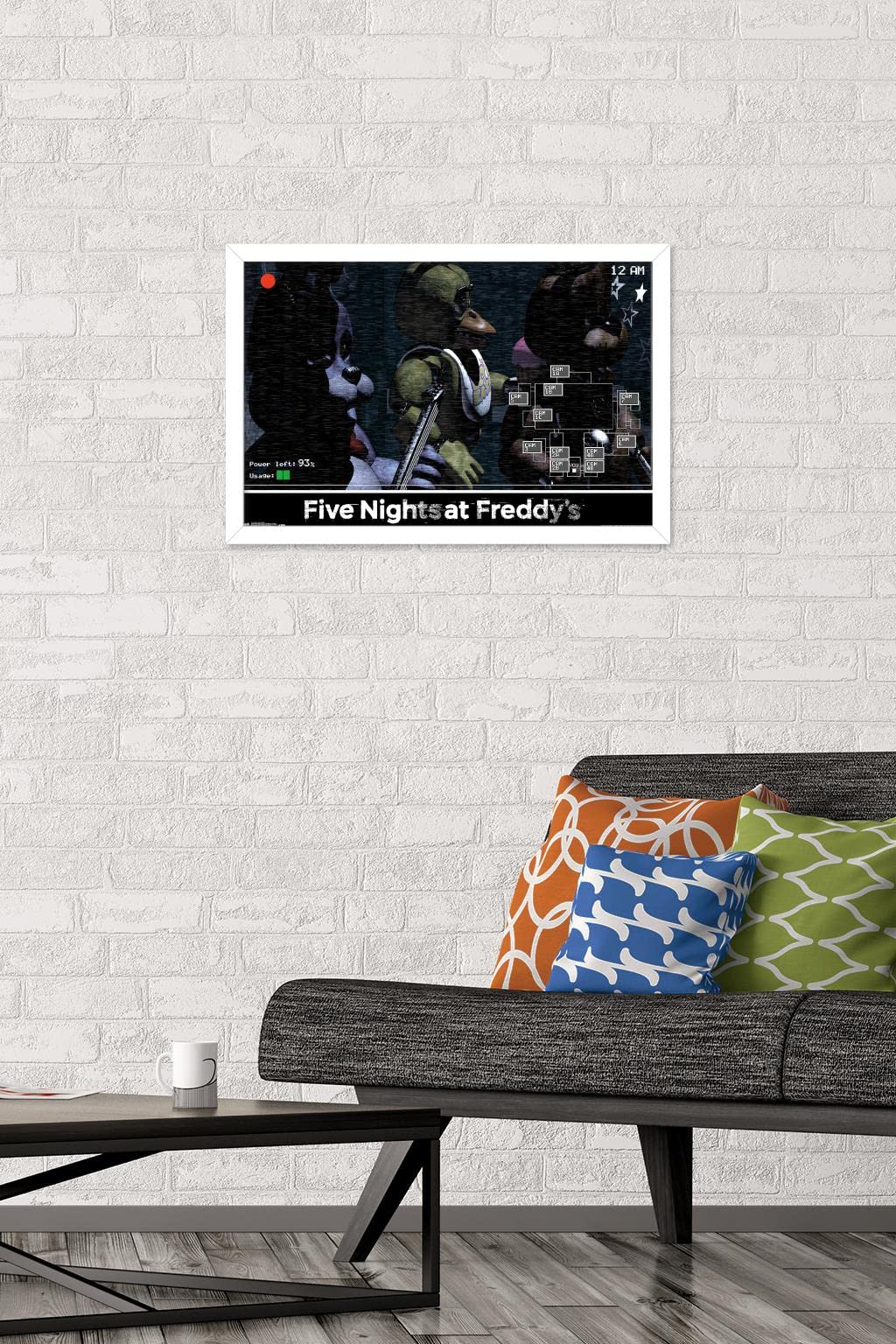 Trends International Five Nights At Freddy'S - Show Stage Wall Poster, 14.725'' X 22.375'', White Framed Version