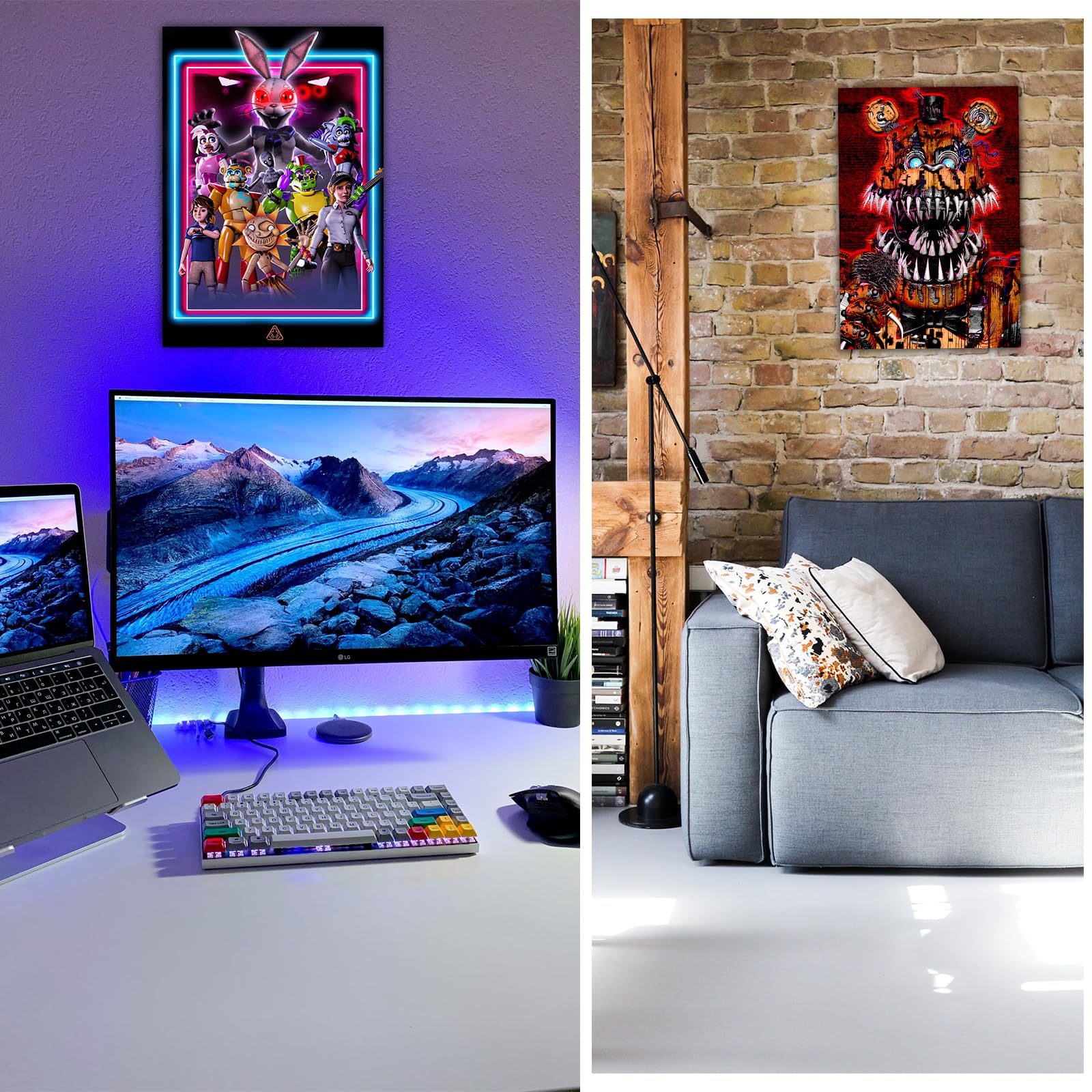 Pounchi Horror Gaming Posters (8 Pcs With Wall Collage Kit) 11.4'' X 16.5'' Unframed Version Hd Printing Poster For Horror Video