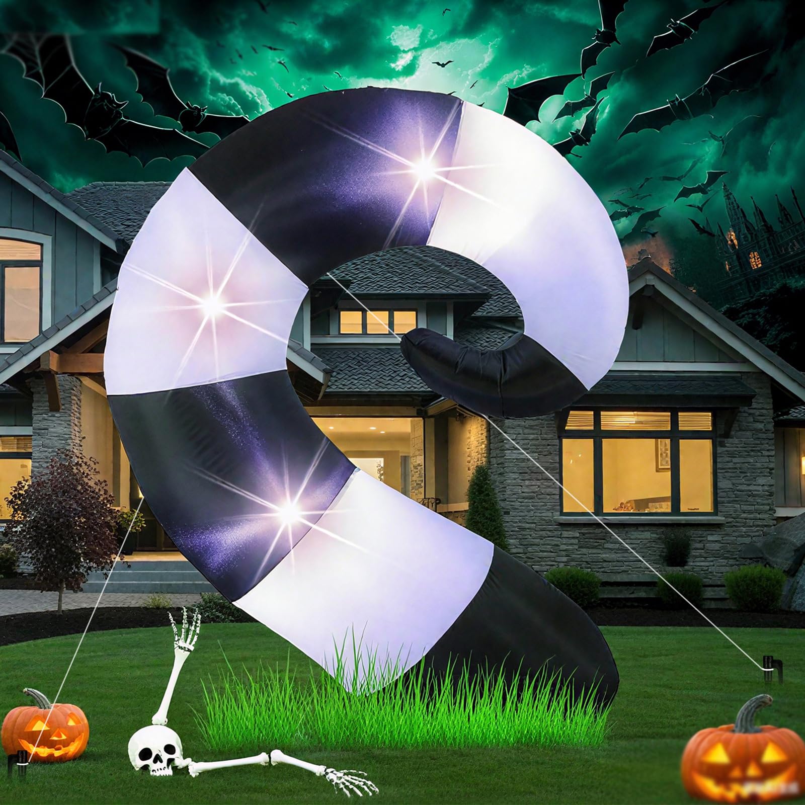 VIHOSE 4.69 FT Halloween Sandworm Inflatable Decoration Blow up Inflatable Sand Worm Built-in LED Lights for Halloween Outdoor G