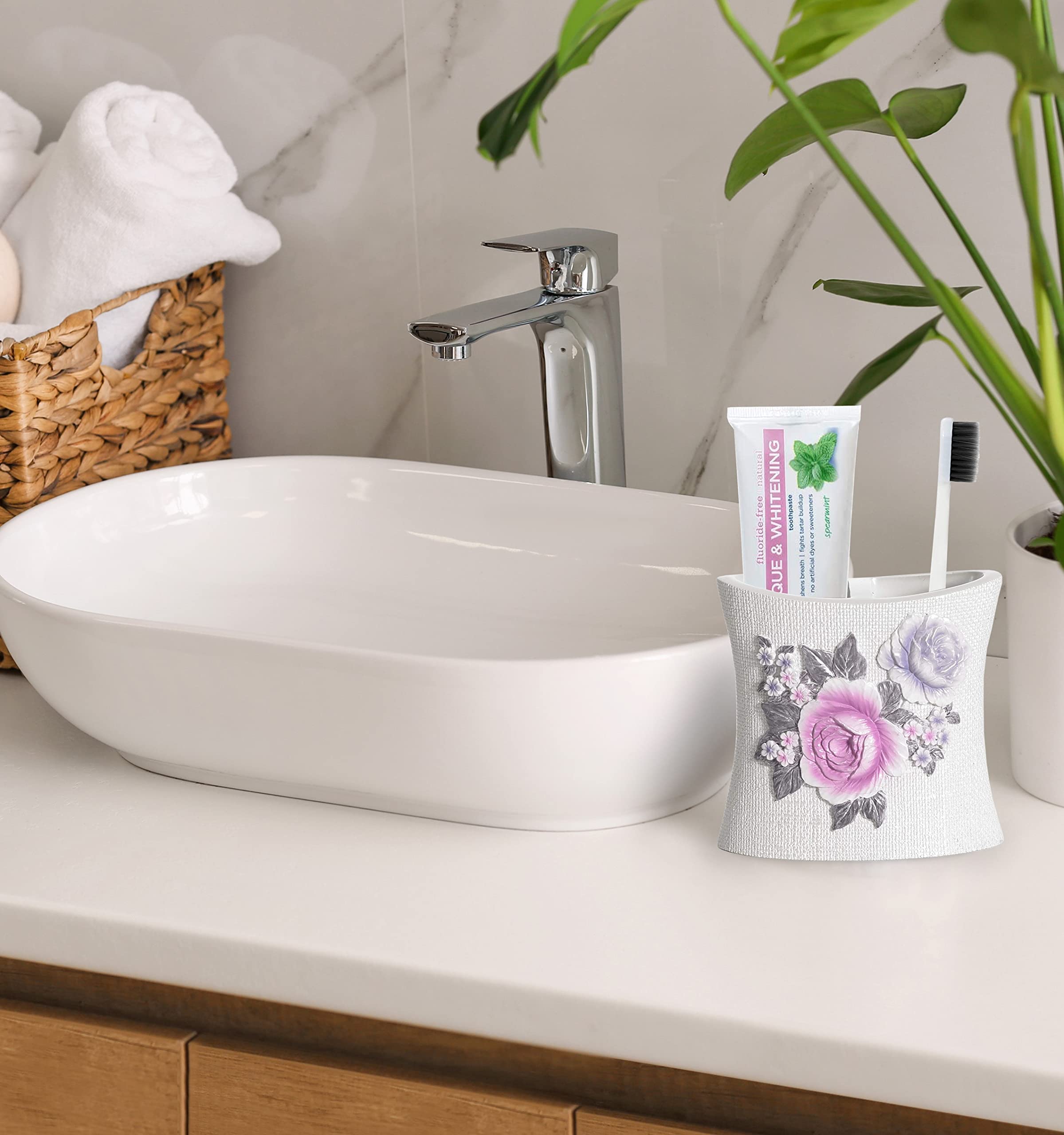 Popular Bath Tooth Brush Holder, Michelle Collection, 5X3, Lilac