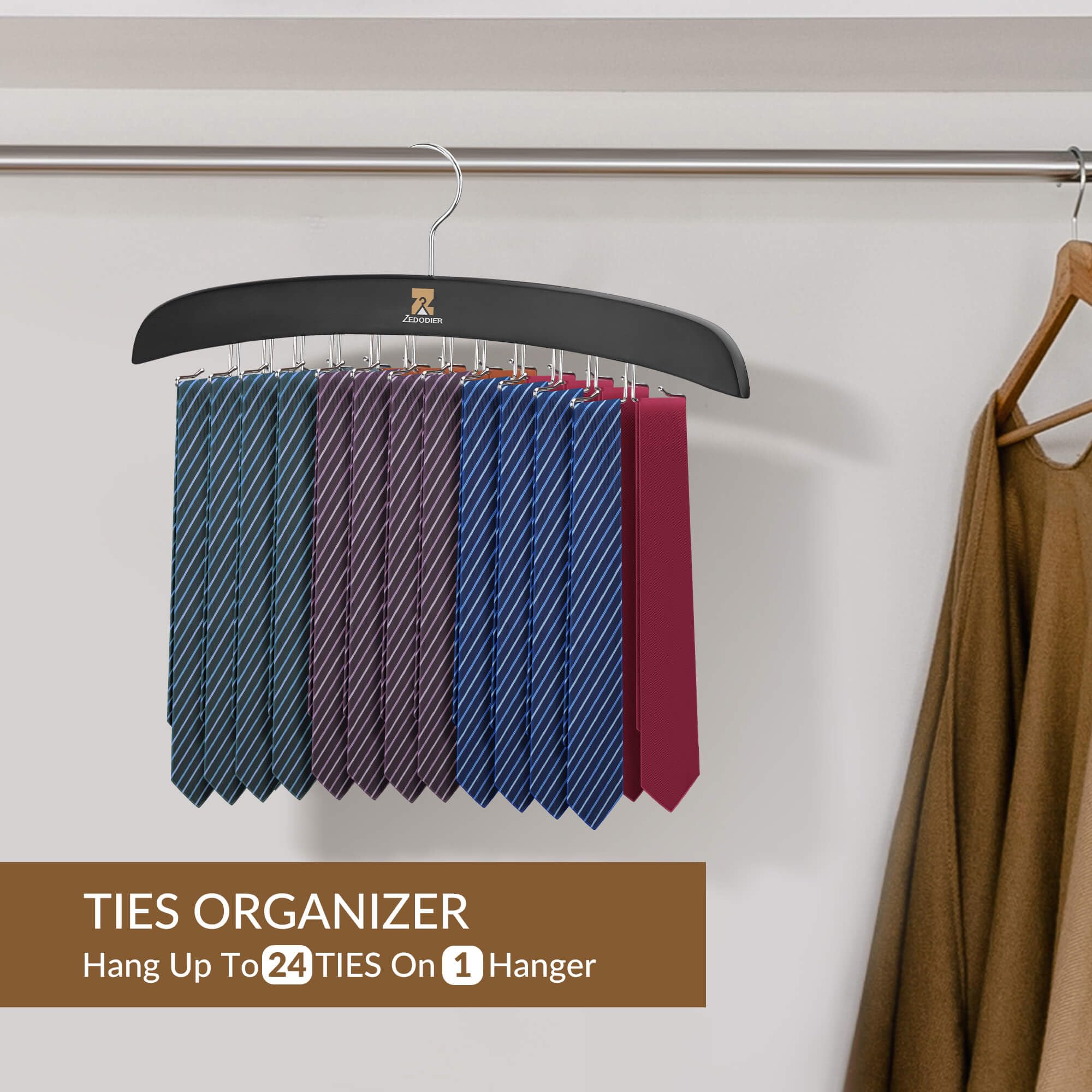 Zedodier Tank Top Hangers, 2 Pack Bra Organizer For Closet, 48 Storage Capacity, Non-Slip Hanging Tie Holder Closet Organizers A