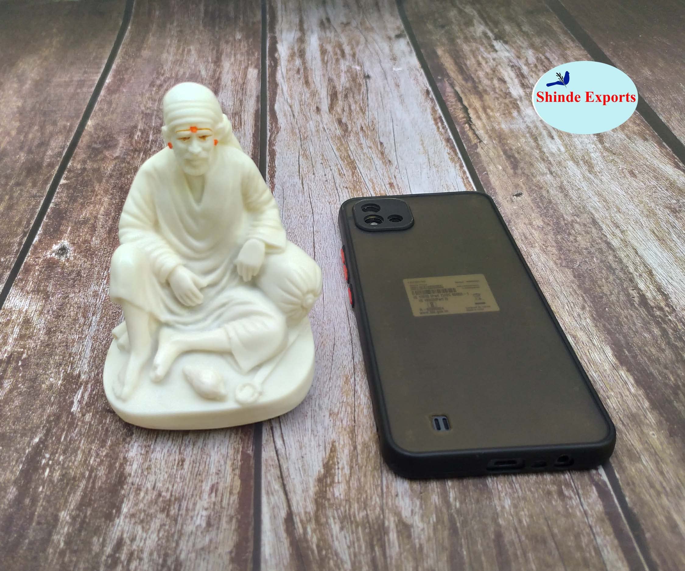 SHINDE EXPORTS shirdi saibaba Idol Marble/saibaba Idol for car Dashboard 11 cm