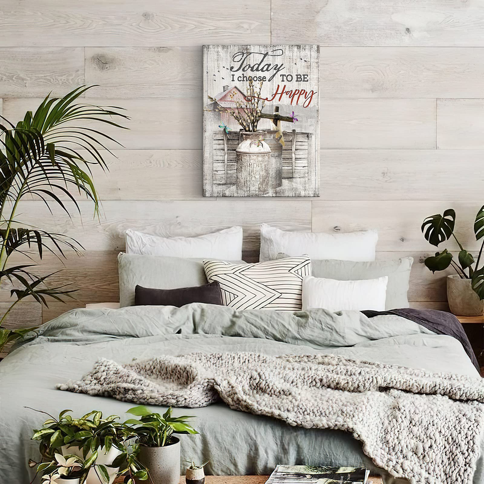 Farmhouse Old Barn Wall Art Rustic Farmhouse Picture Wall Decor Painting Framed Modern Artwork For Bedroom Bathroom Office Home