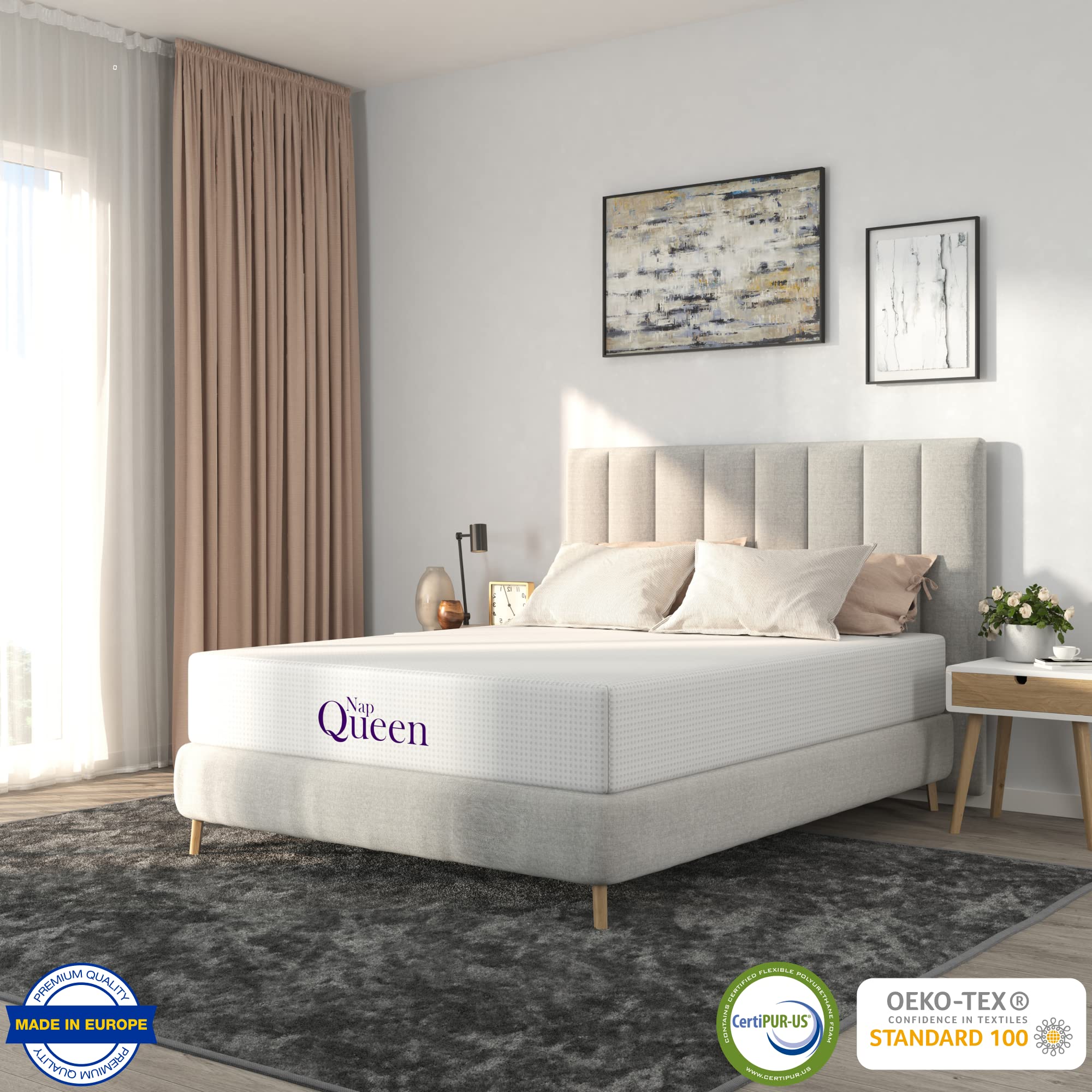 NapQueen 12 Inch Twin Size Mattress  Bamboo Charcoal Memory Foam Mattress  Bed in a Box