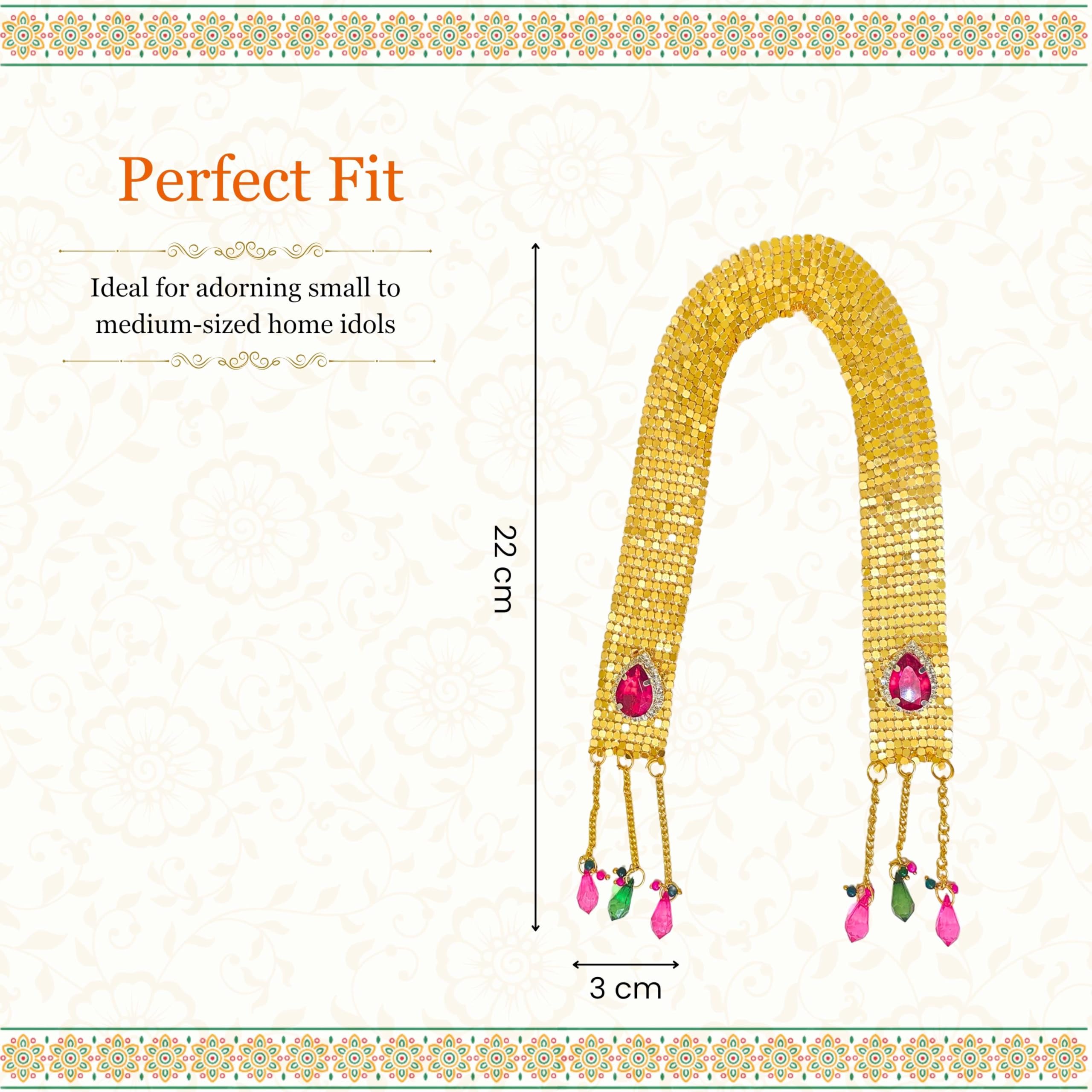 Punyatva Ganpati Shela In Metal(Gold)/ Gauri Ganpati Decoration Accessories/Ganpati Uparna/Shawl For Ganesh Idol/God Poshak