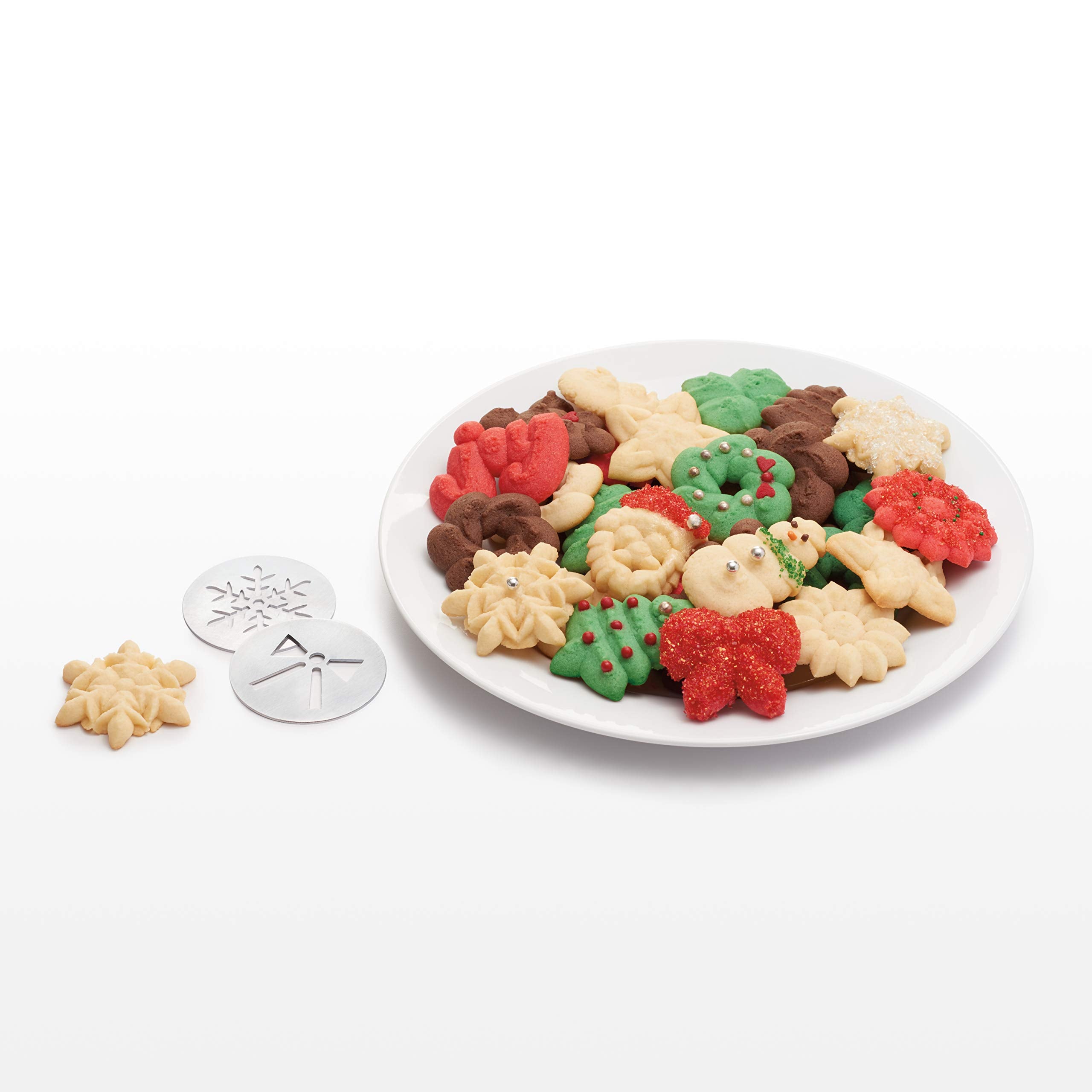 OXO Good Grips Cookie Press Holiday Disk Set, Stainless Steel, Metallic, Model 11177800