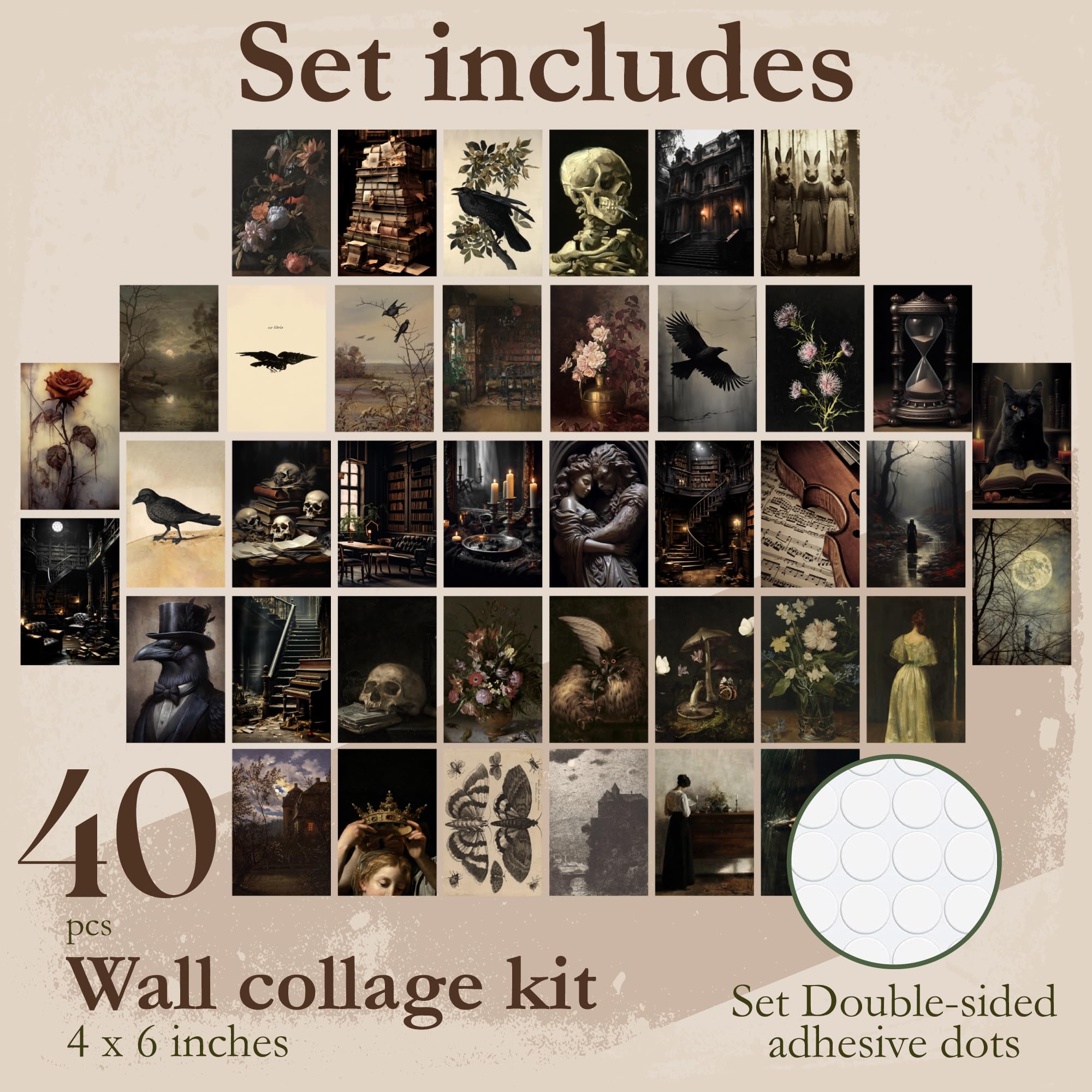 97 Decor Moody Dark Academia Decor - 40Pcs Victorian Gothic Decor For Home, Vintage Dark Academia Wall Art Prints, Witchy Goth W