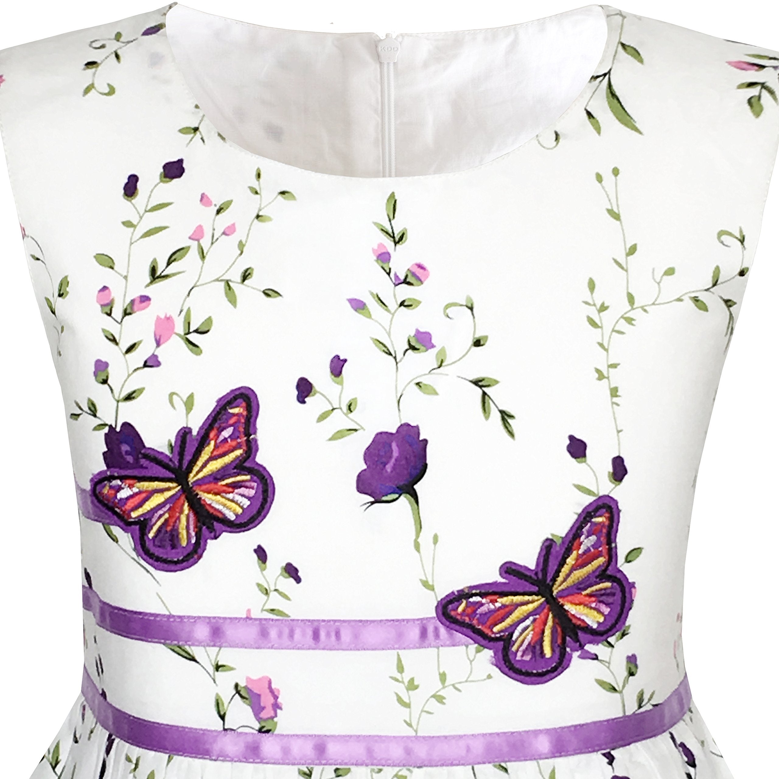 Sunny Fashion Kp11 Girls Dress Purple Flower Party Size 4-5