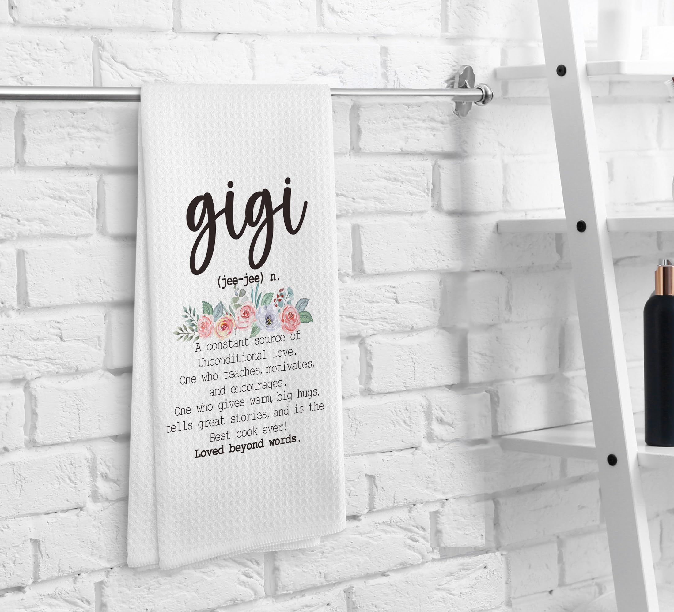 NOQL Gigi Kitchen Towels and Dishcloths, Grandma Gift Drying Cloth Hand Towels Tea Towels for Bathroom Kitchen, 1624 Inches
