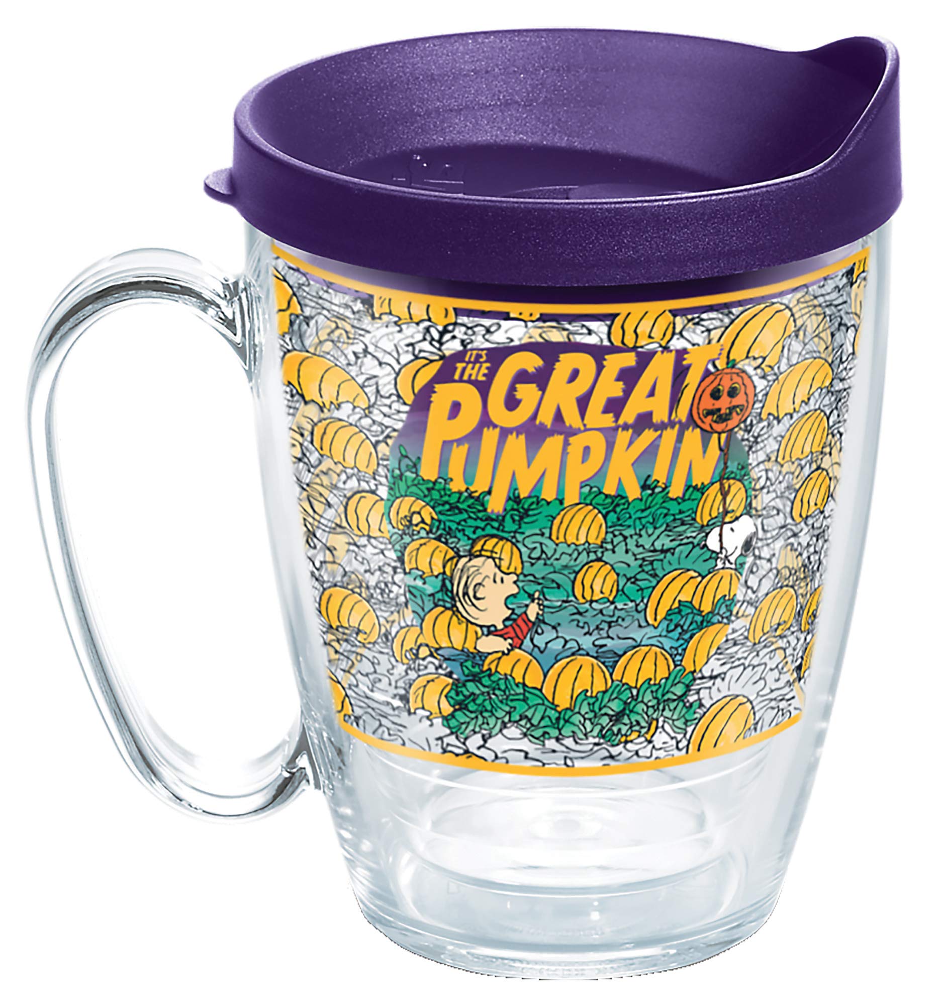 Tervis Peanuts  Great Pumpkin Made in USA Double Walled Insulated Tumbler Travel Cup Keeps Drinks Cold & Hot, 16oz Mug, Classic