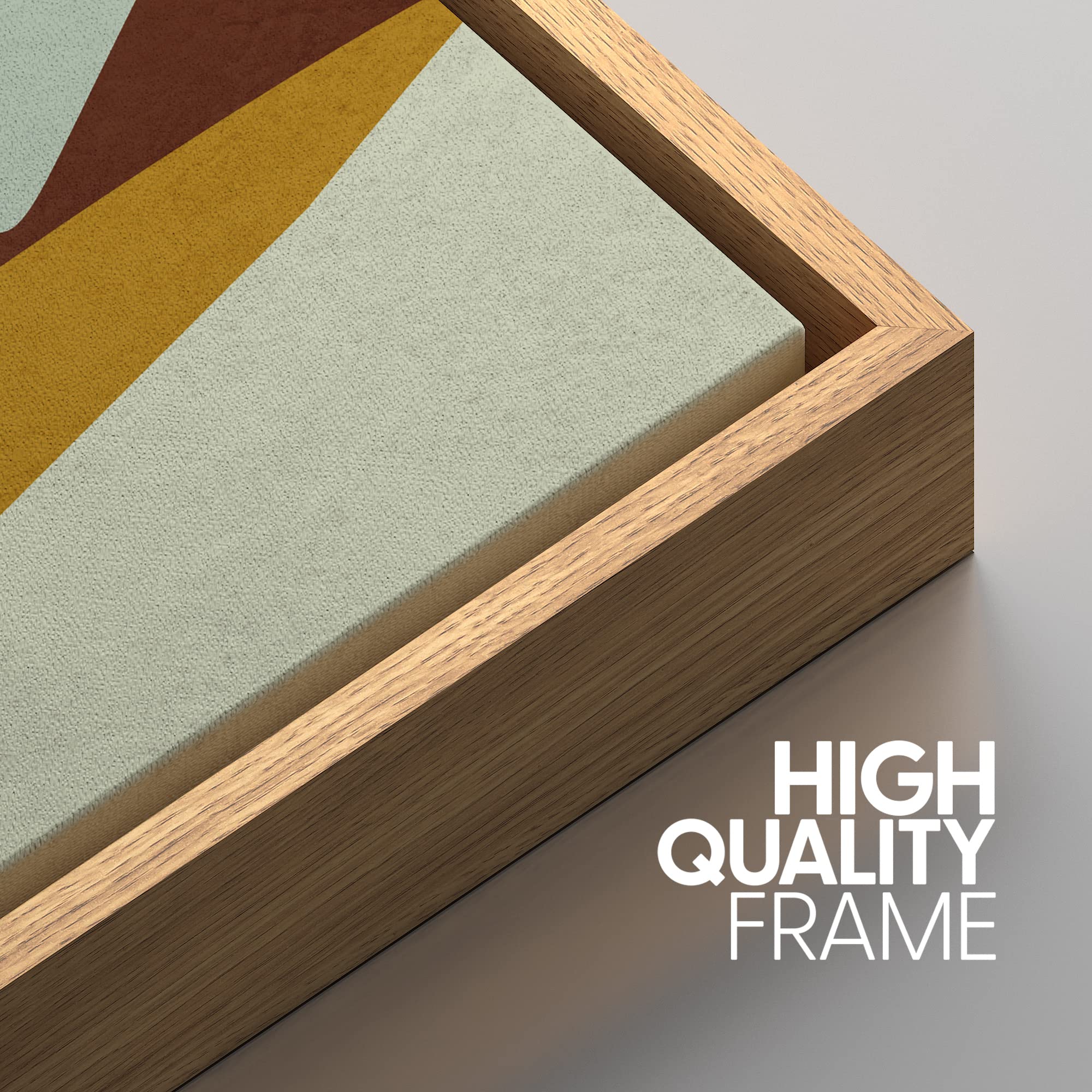 Signwin 3 Piece Framed Canvas Wall Art Abstract Mountain Canvas Prints Home Artwork For Living Room,Bedroom - 24''X36''X3 Natura