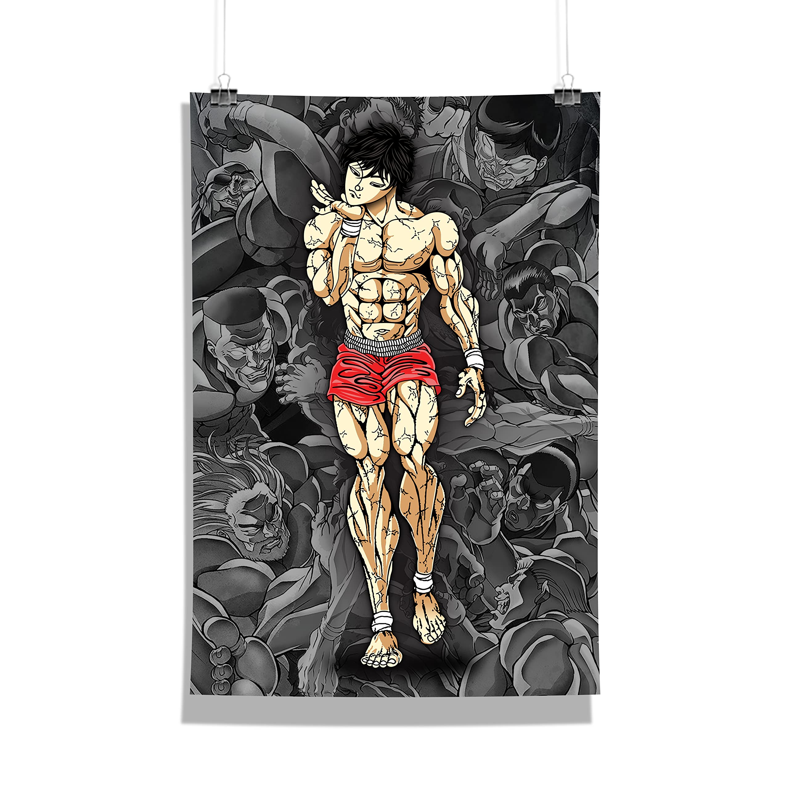 Epic Stuff - Baki - The Grappler Design A4 Wall Poster (With Frame) - Best Gifts For Baki/Anime Fandom/Great Accessory For Home