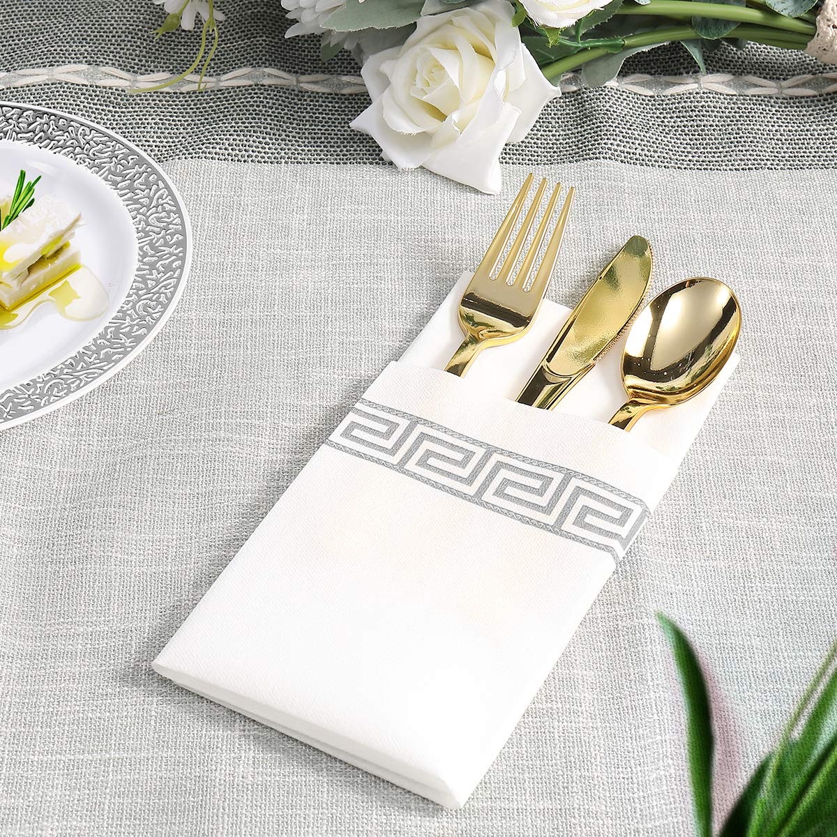 Vplus 200 Pack Guest Towels Disposable Bathroom, Decorative Bathroom Napkins, Soft And Absorbent Disposable Dinner Napkin Cloth