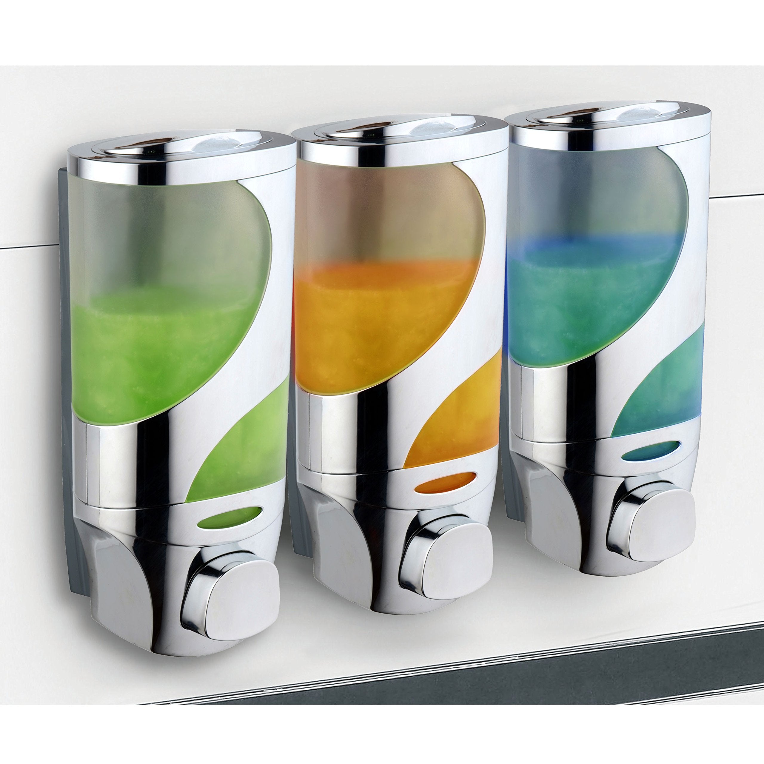 Hotelspawave Luxury Soap/Shampoo/Lotion Modular-Design Shower Dispenser System (Pack Of 3)