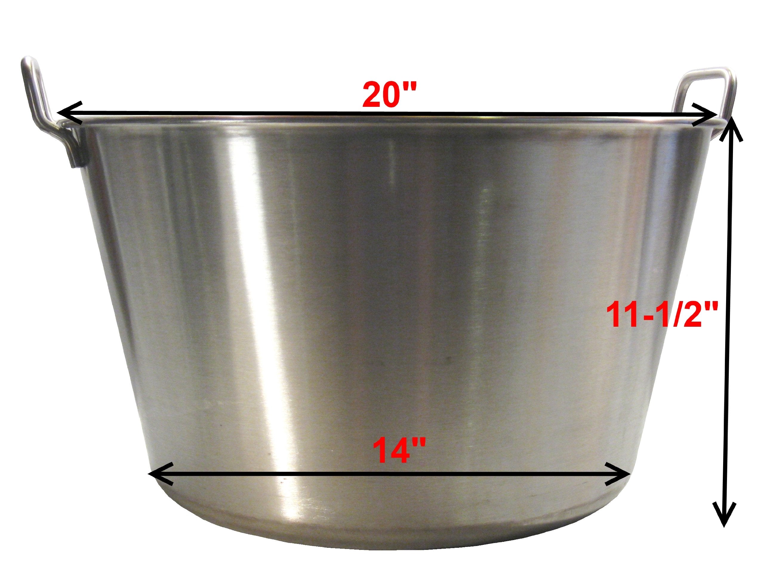 Cazo Grande Para Carnitas Extra Large 21'' Inch Stainless Steel Heavy Duty Acero Inoxidable Wok Comal Fry