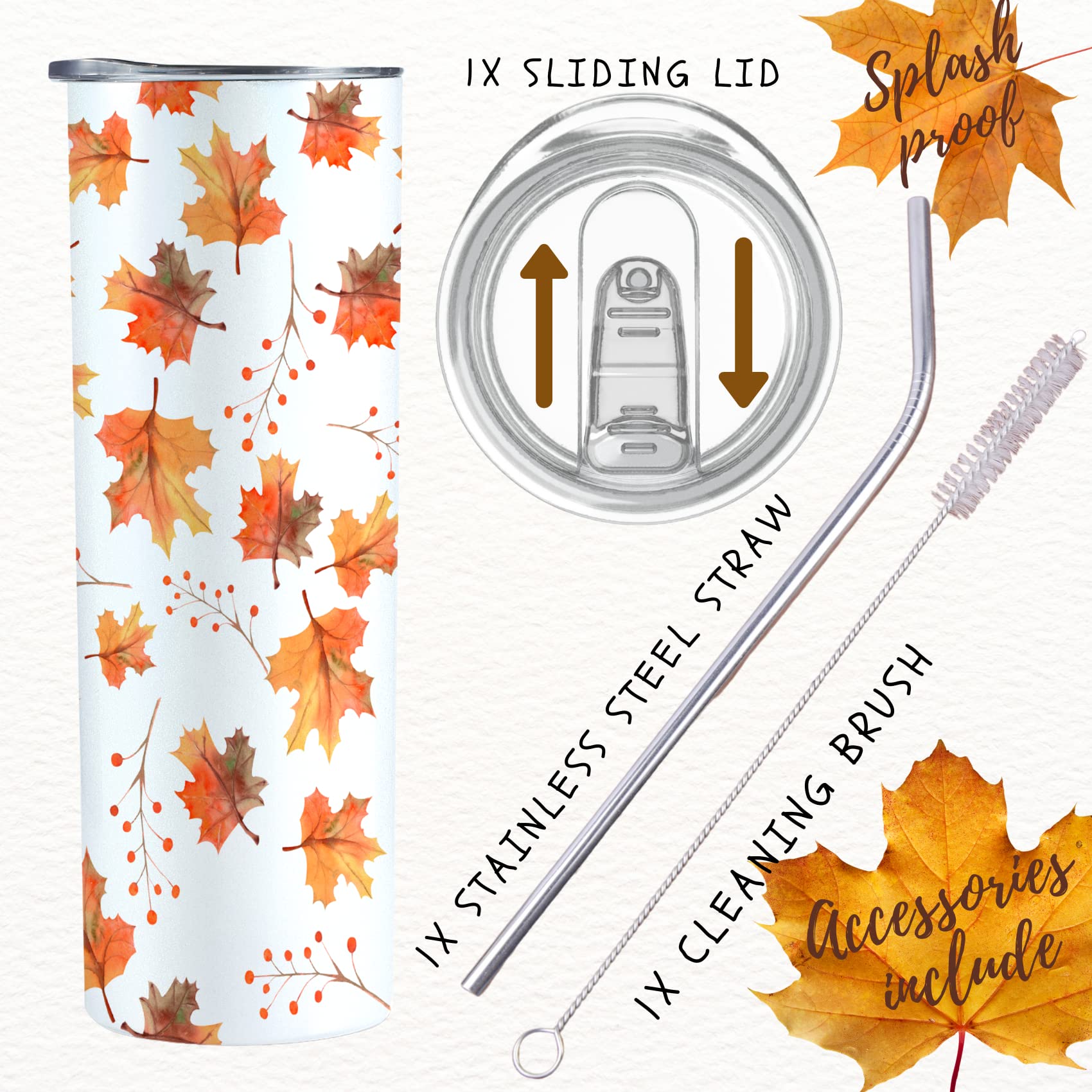 Onebttl Fall Gifts, Autumn Gifts, Birthday Gifts For Women, Girls, Besties, Mom, Aunt, Coworker, Fall Decor, 20 Oz Stainless Ste