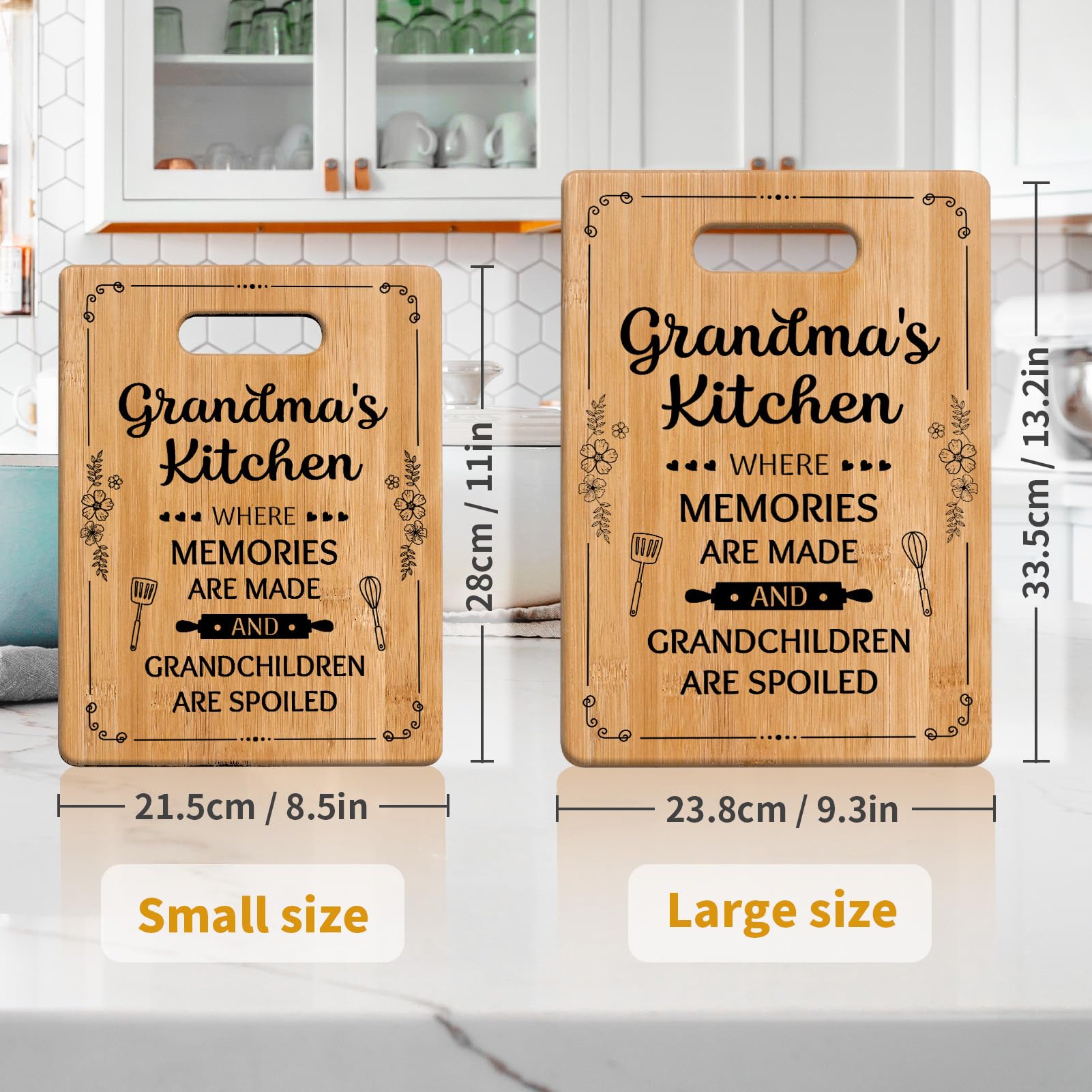Grandma Gifts, Grandma Birthday Gifts - Unique Cutting Board - Best Gifts for Grandma from Grandchildren - Thoughtful Mothers Da