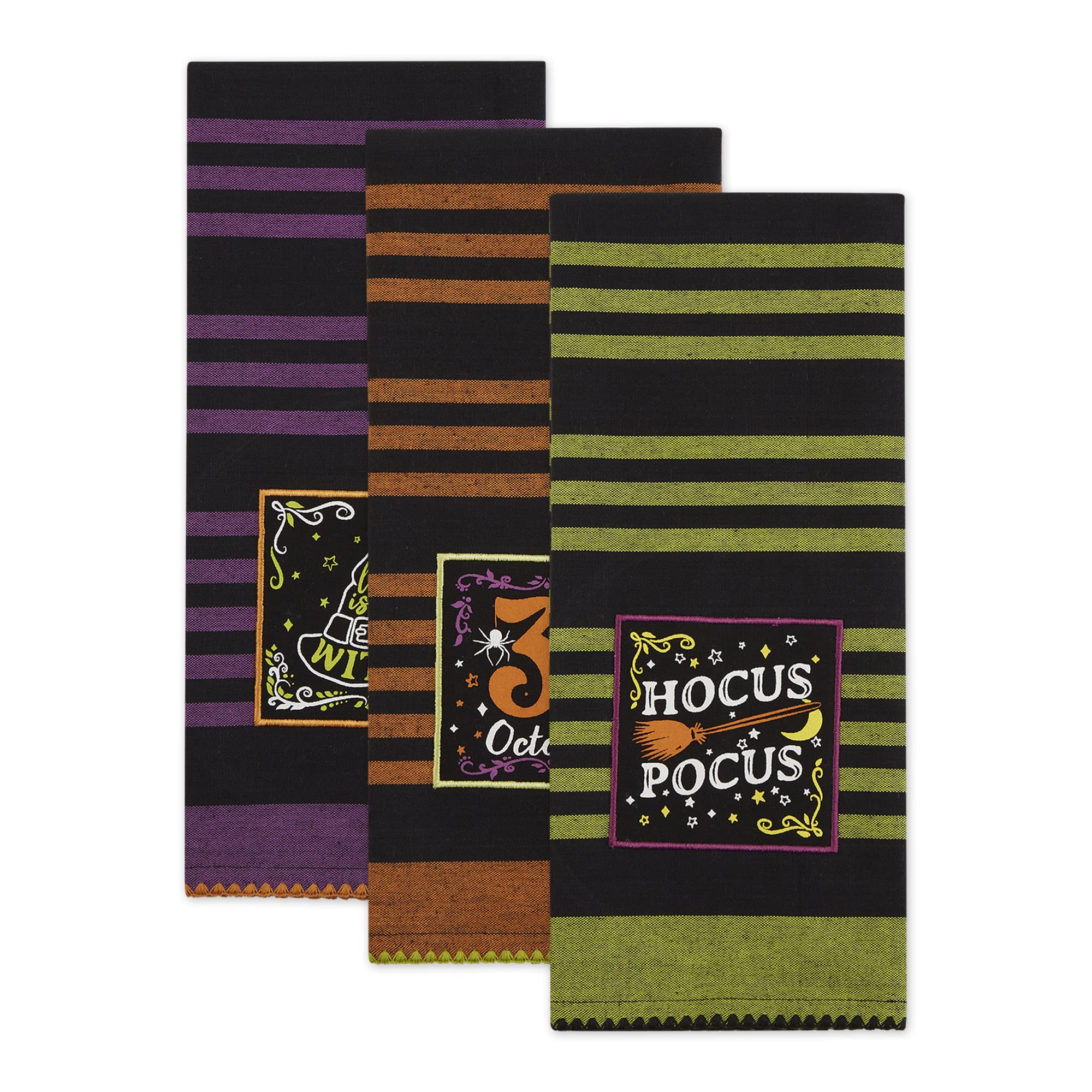 WITCHFUL THINKING EMBELLISHED DISHTOWEL SET/3