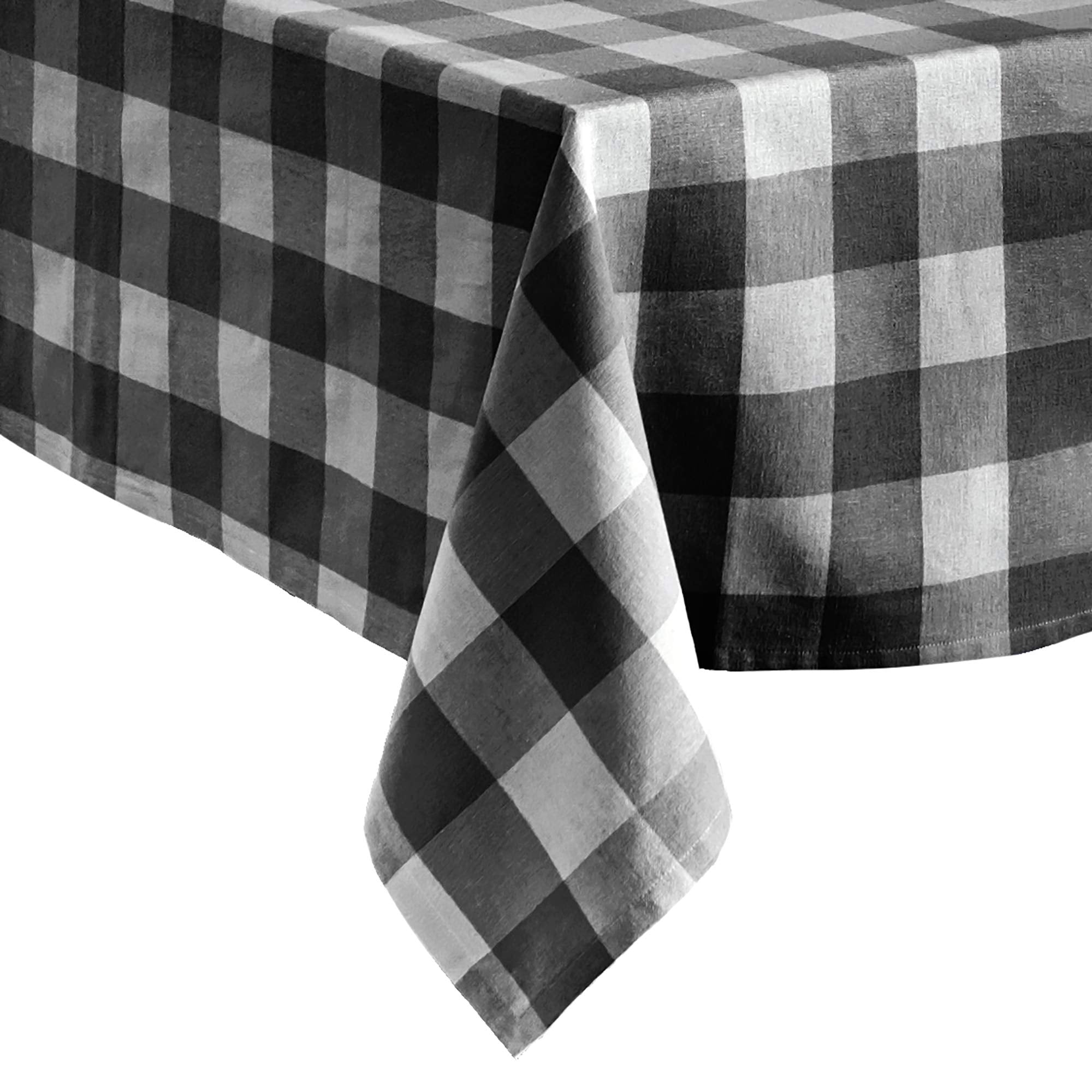 Elrene Home Fashions Farmhouse Living Buffalo-Check Tablecloth  52'' x 70''  Black/White