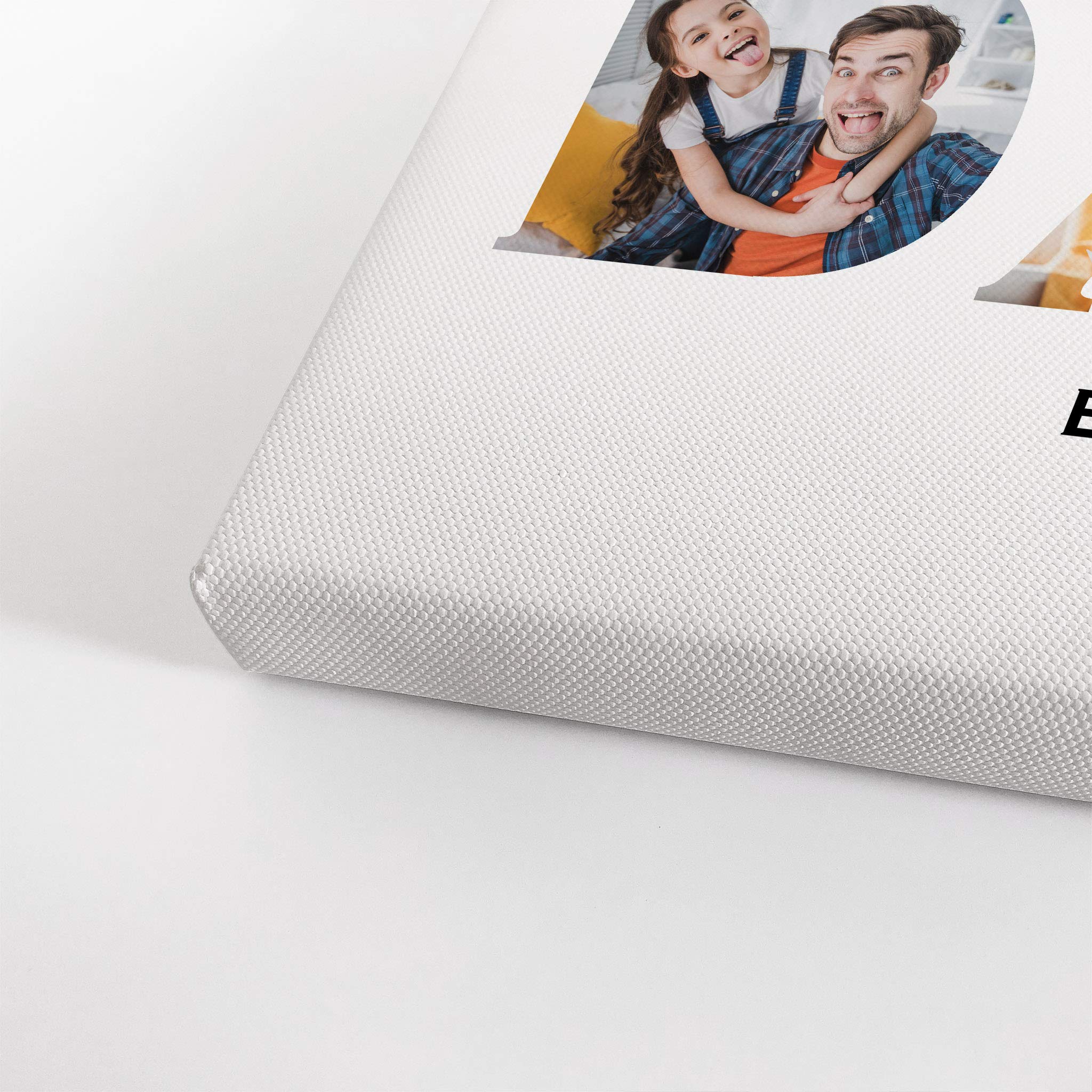 Smile Art Design Custom Photo Print Canvas Print with Your Photos Personalized Photo Upload 3 Images Collage Picture Dad Lettering Frame Personalized Gifts for Dads 8x12 inches
