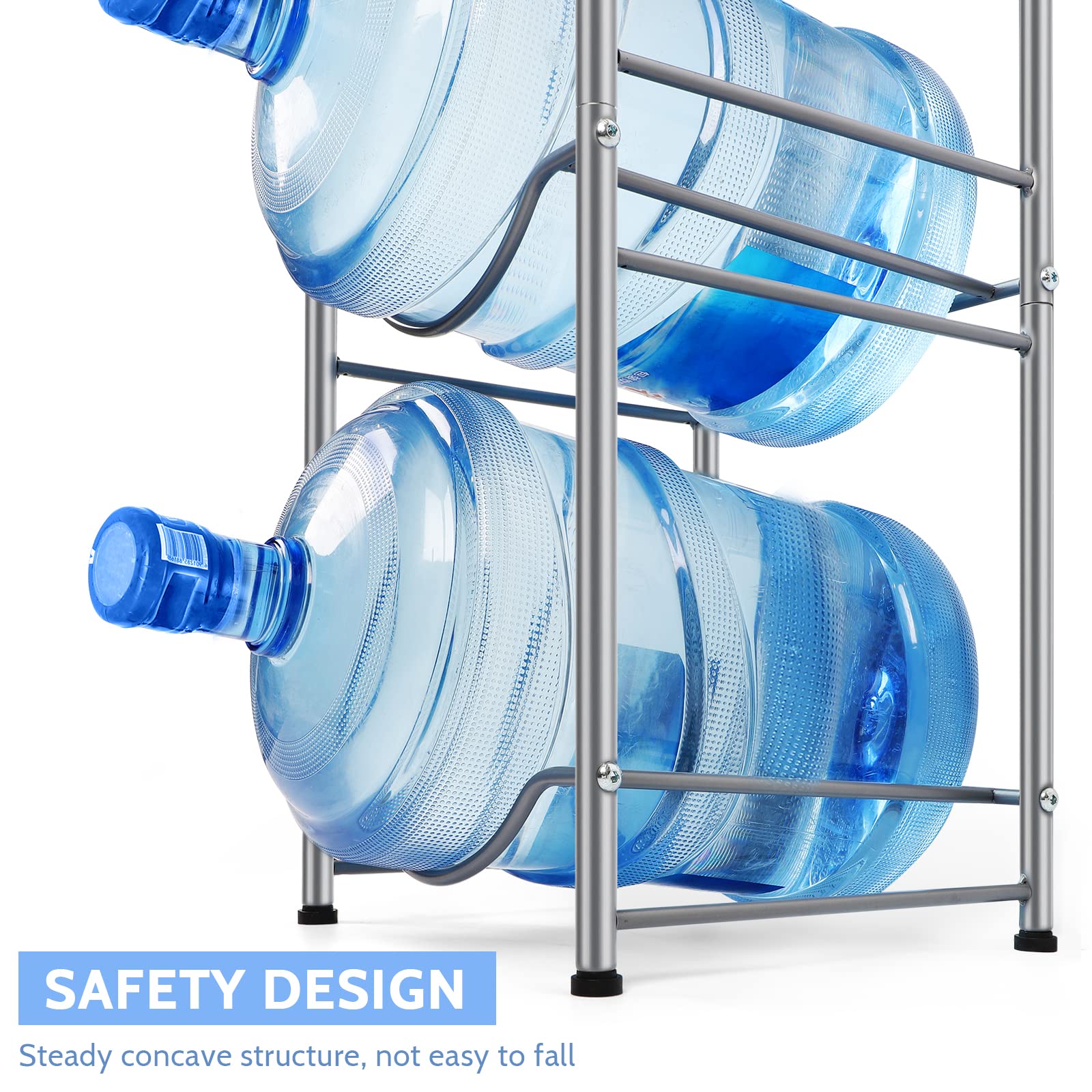 5 Gallon Water Bottle Holder Water Cooler Jug Rack For 3 Bottles Storage Detachable Heavy Duty Water Jug Organizer Stand For Hom